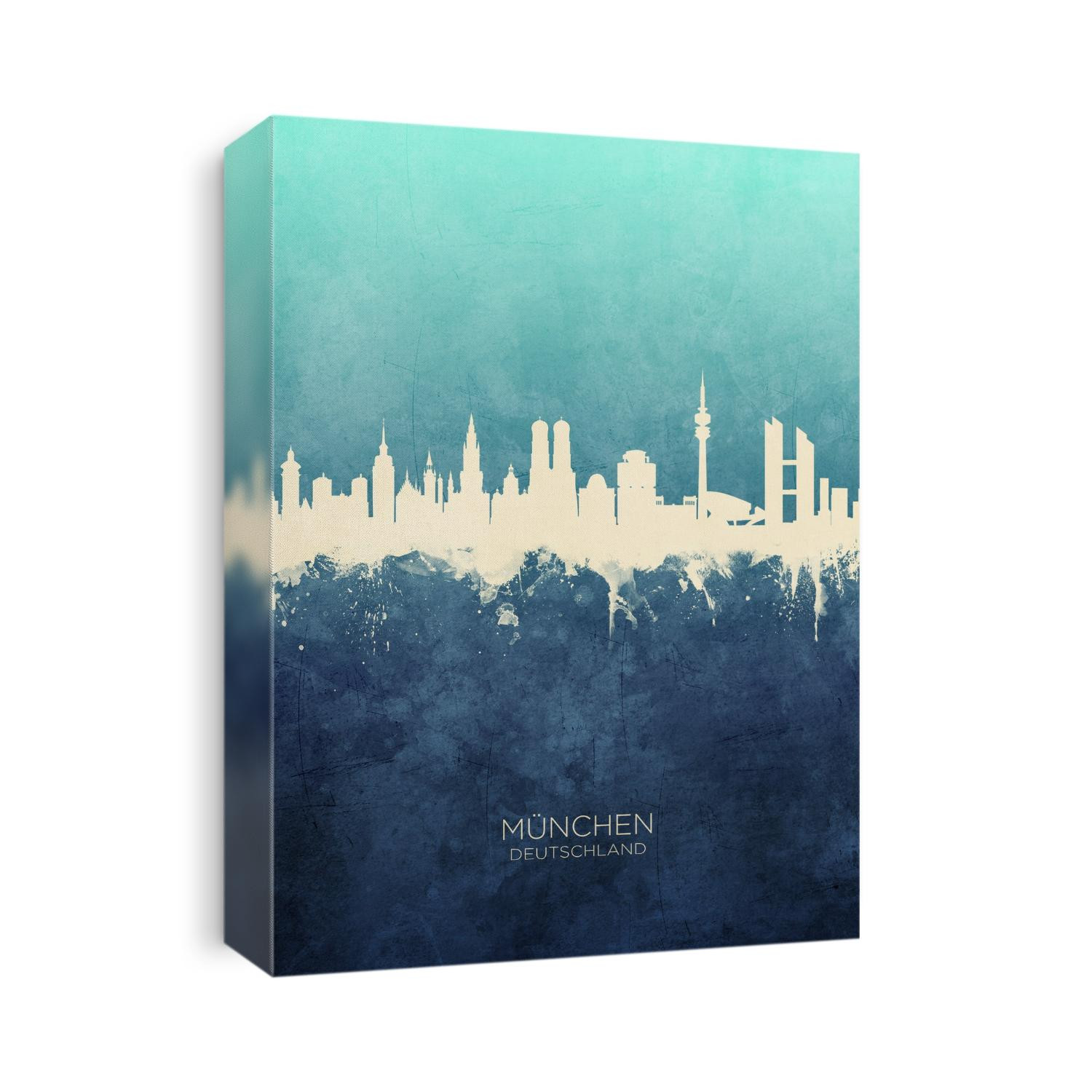 Watercolor art print of the skyline of Munich, Germany (München)