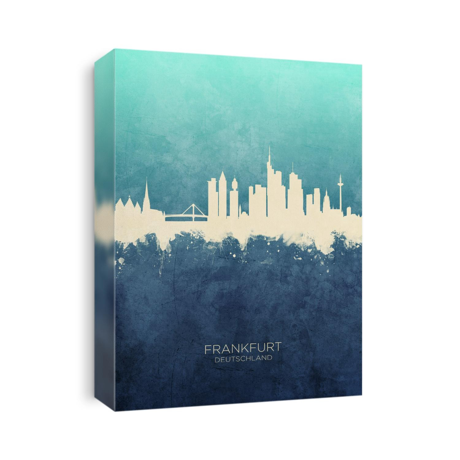 Watercolor art print of the skyline of Frankfurt, Germany 