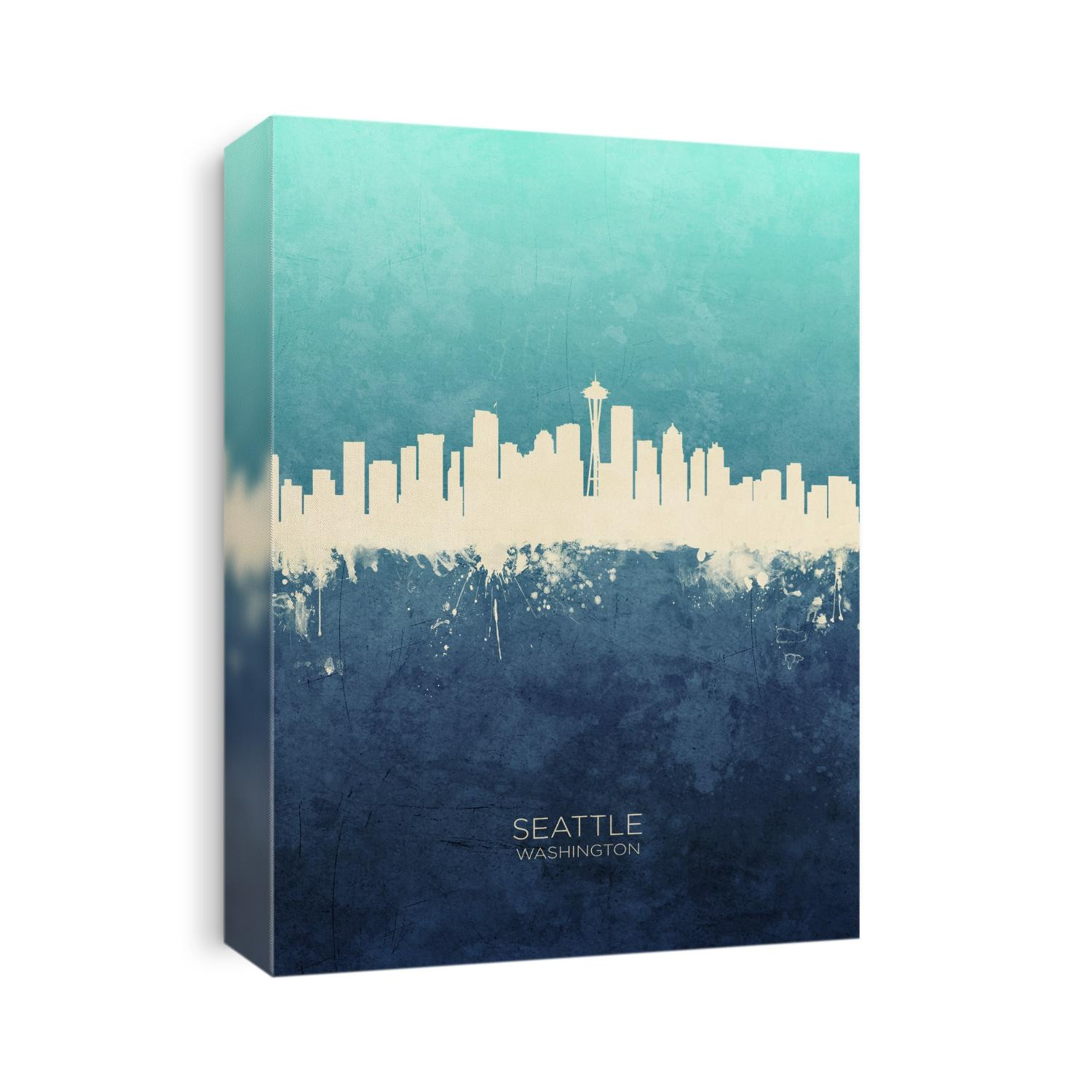 Watercolor art print of the skyline of Seattle, Washington, United States