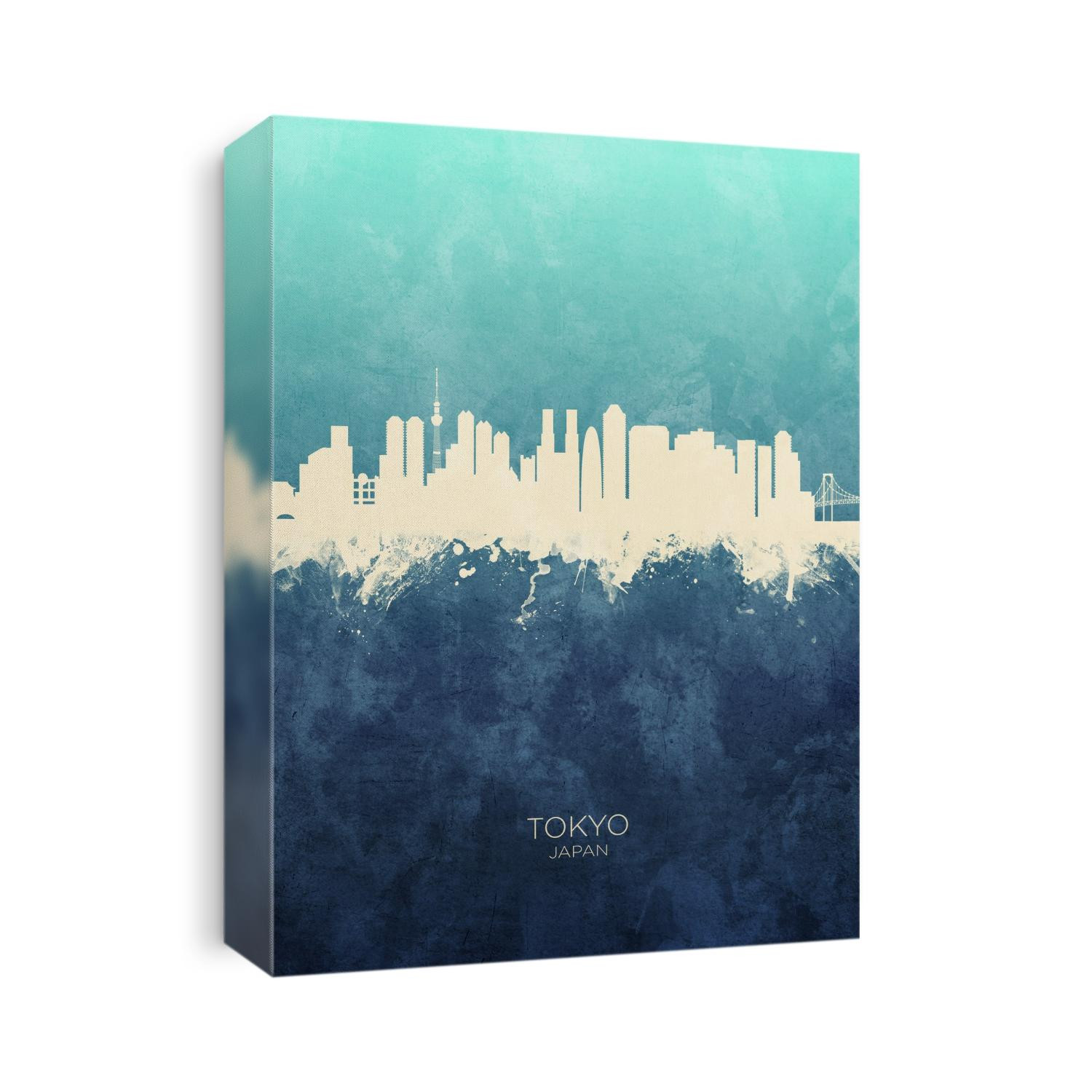 Watercolor art print of the skyline of Tokyo, Japan