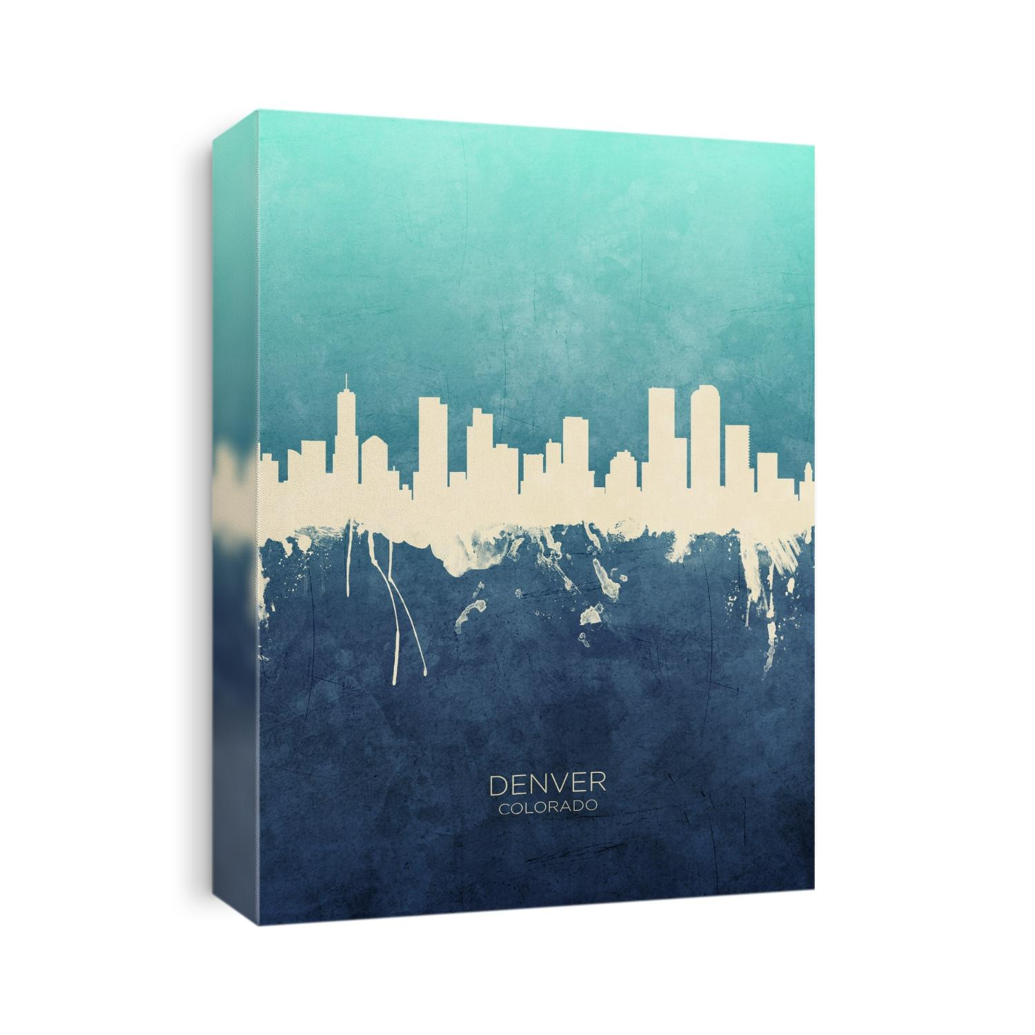 Watercolor art print of the skyline of Denver, Colorado, United States