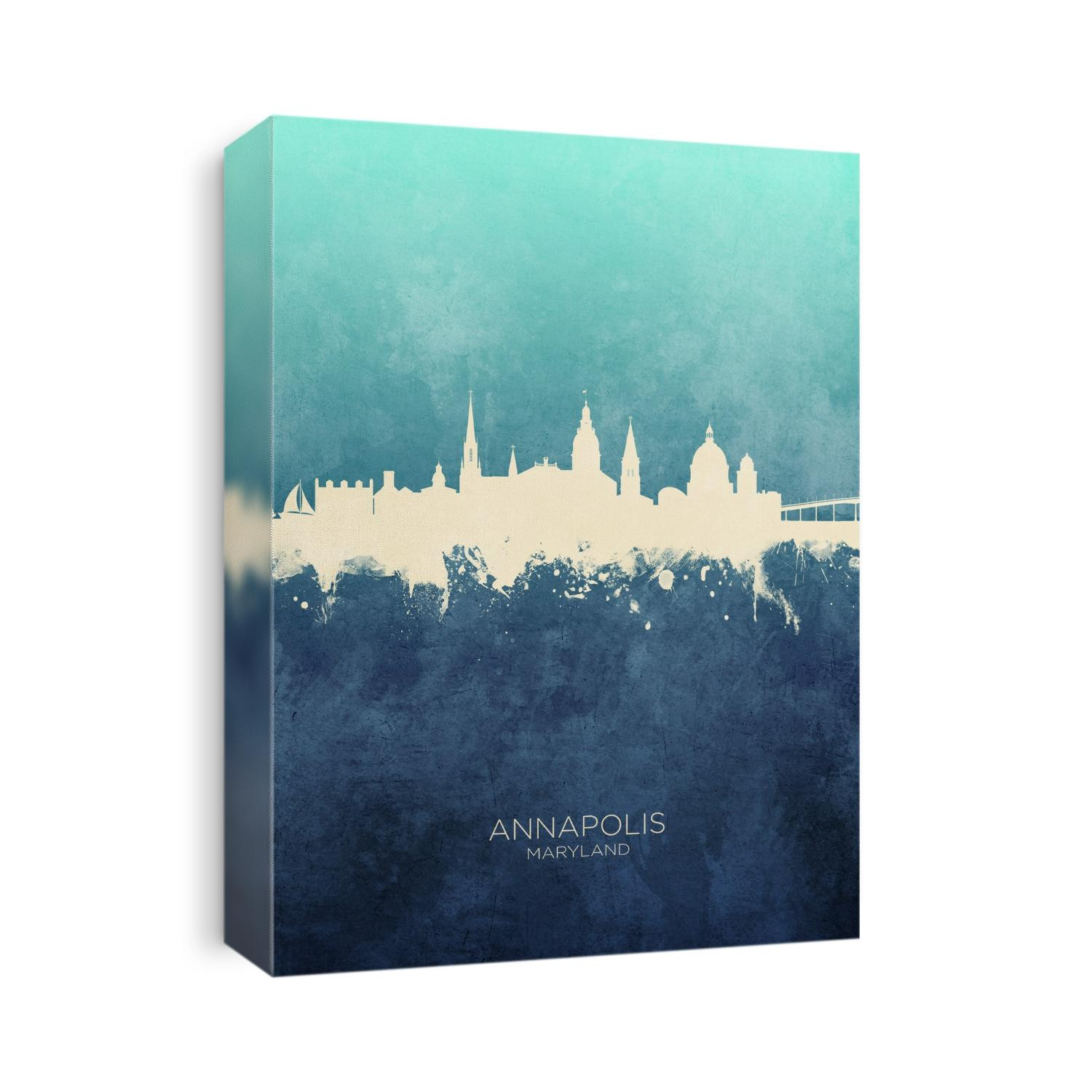 Watercolor art print of the skyline of Annapolis, Maryland, United States