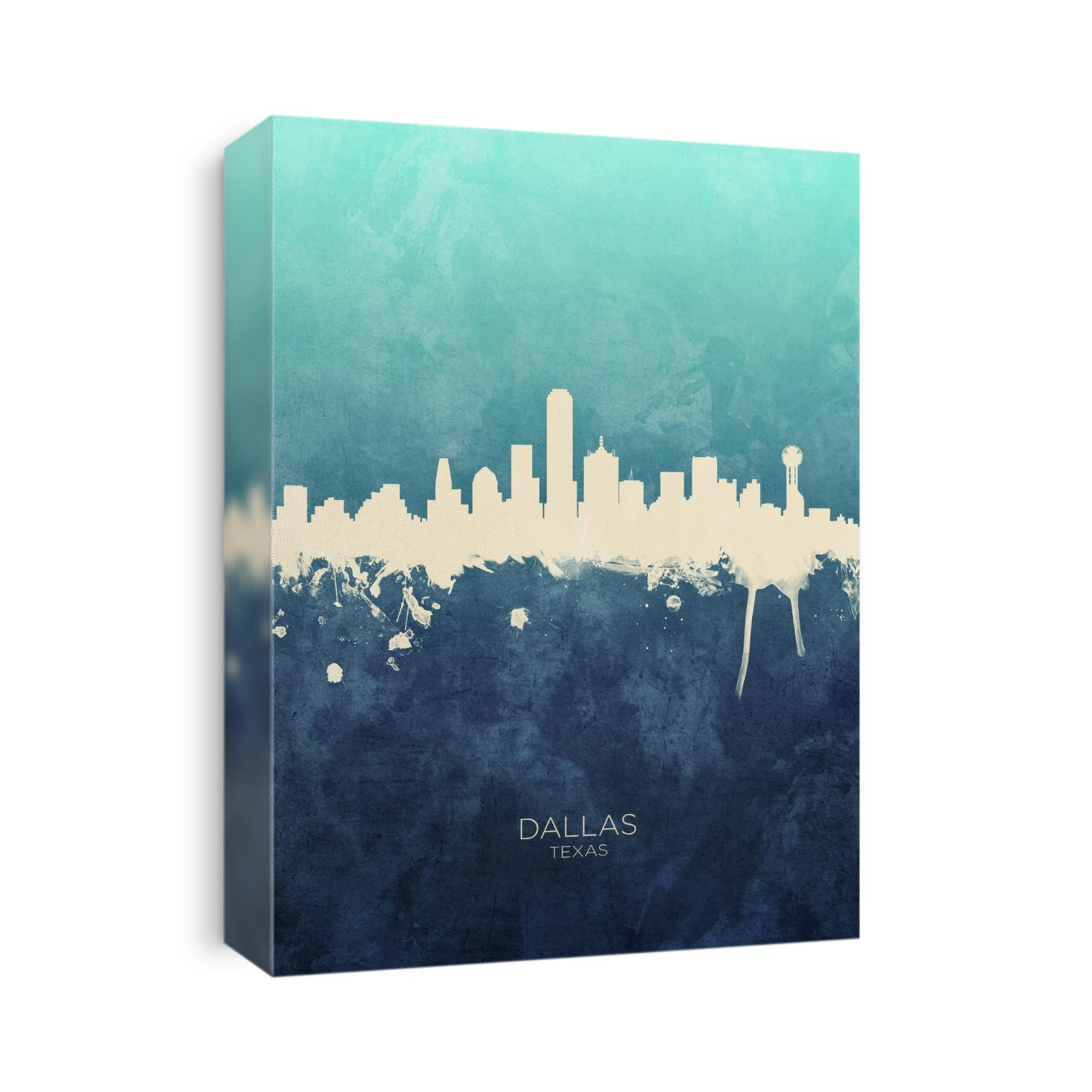 Watercolor art print of the skyline of Dallas, Texas, United States