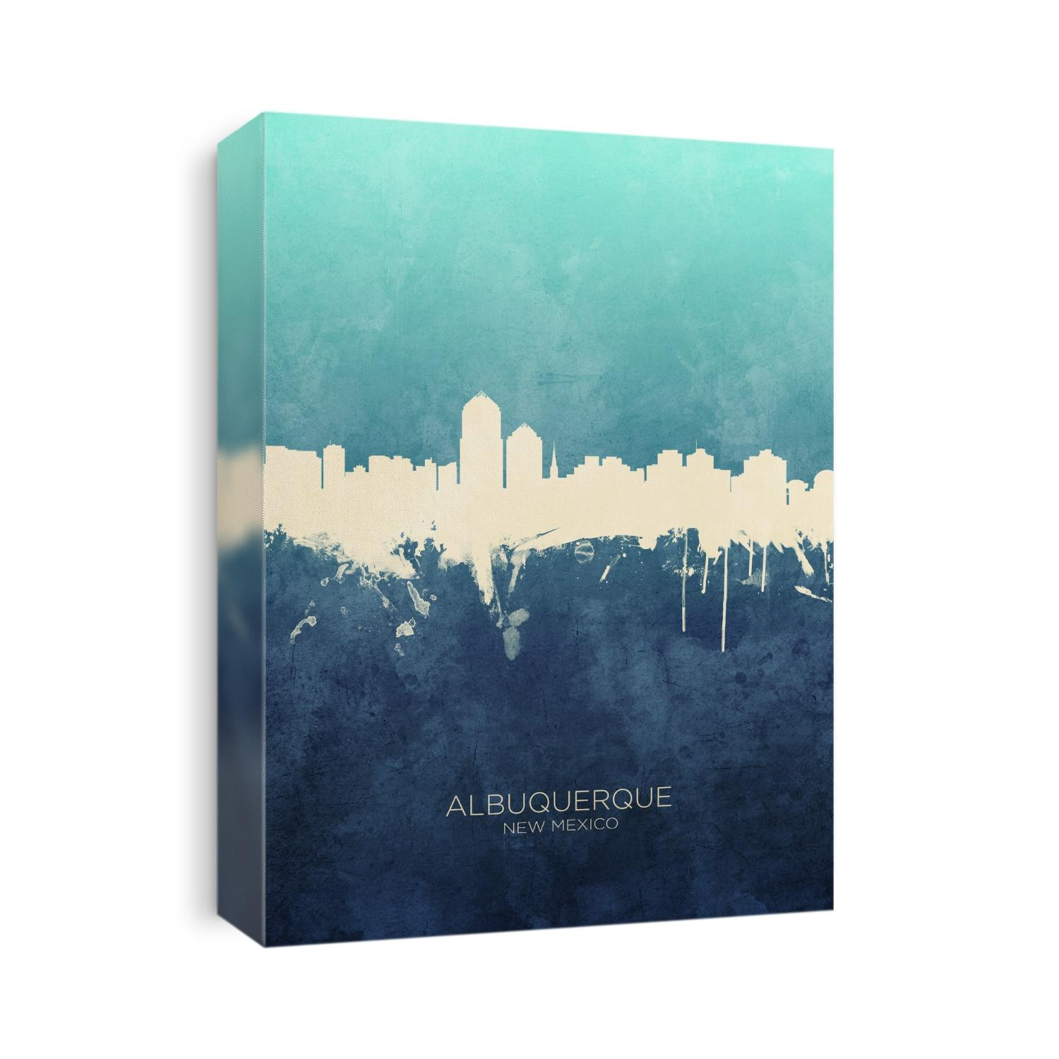 Watercolor art print of the skyline of Albuquerque, New Mexico, United States