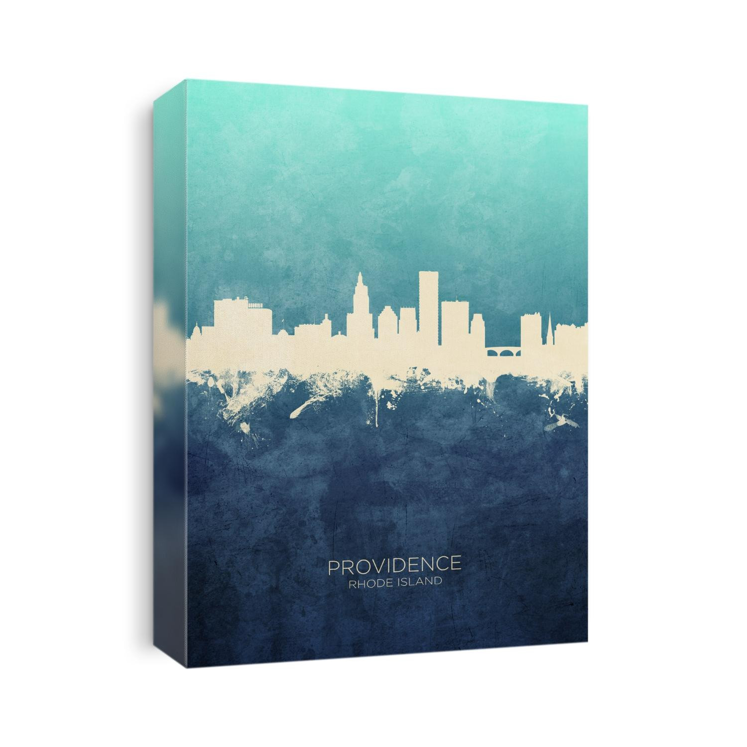 Watercolor art print of the skyline of Providence, Rhode Island, United States