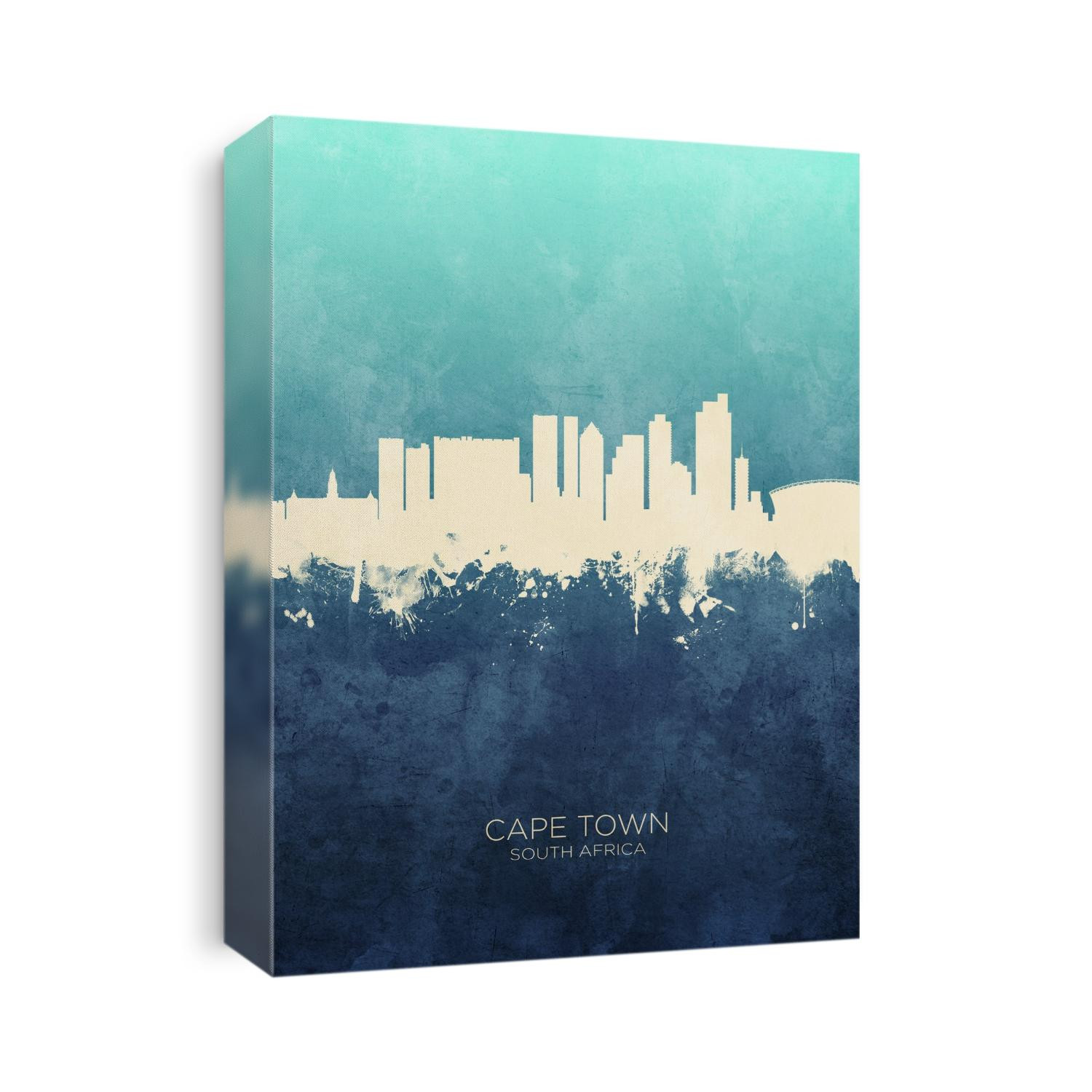 Watercolor art print of the skyline of Cape Town, South Africa