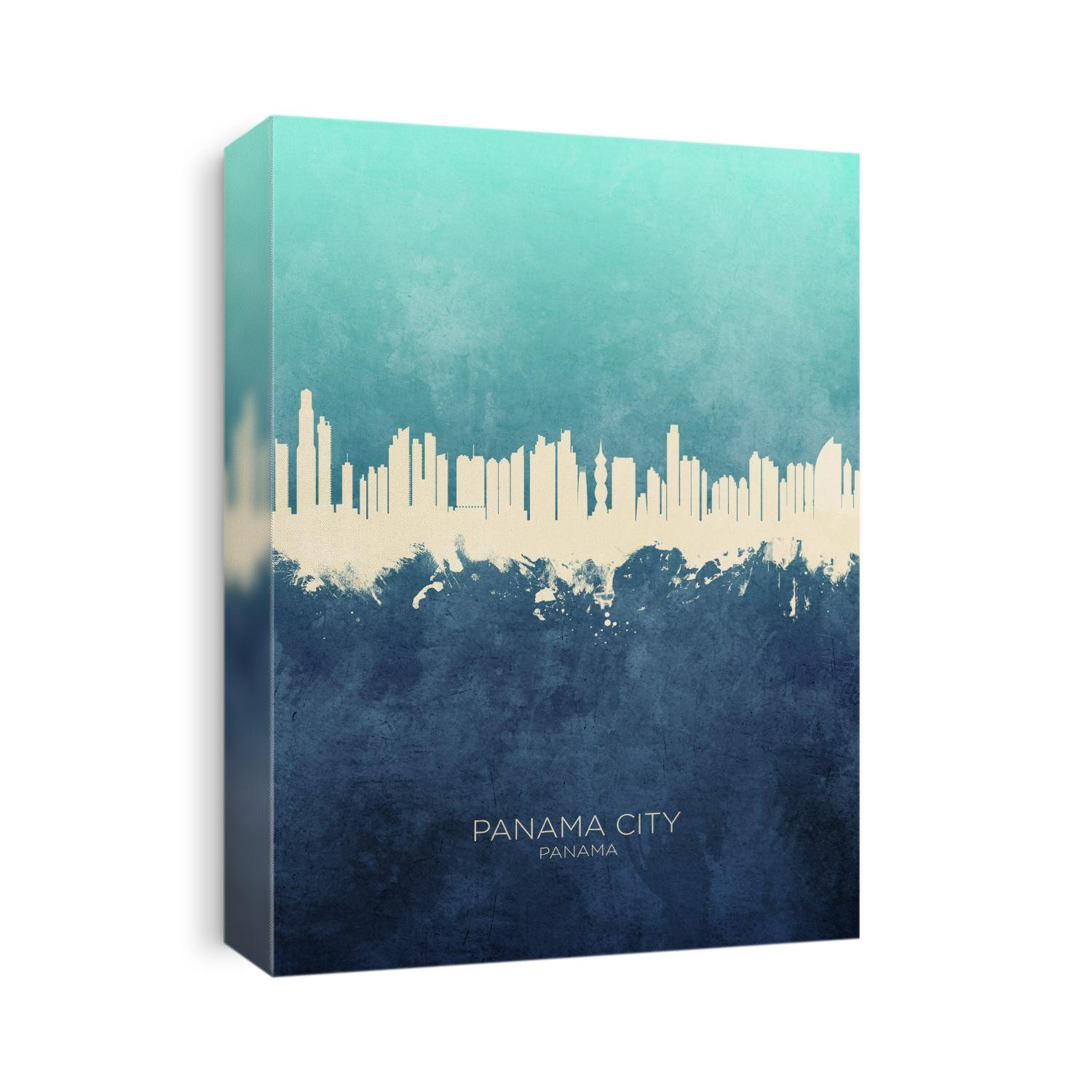 Watercolor art print of the skyline of Panama City, Panama