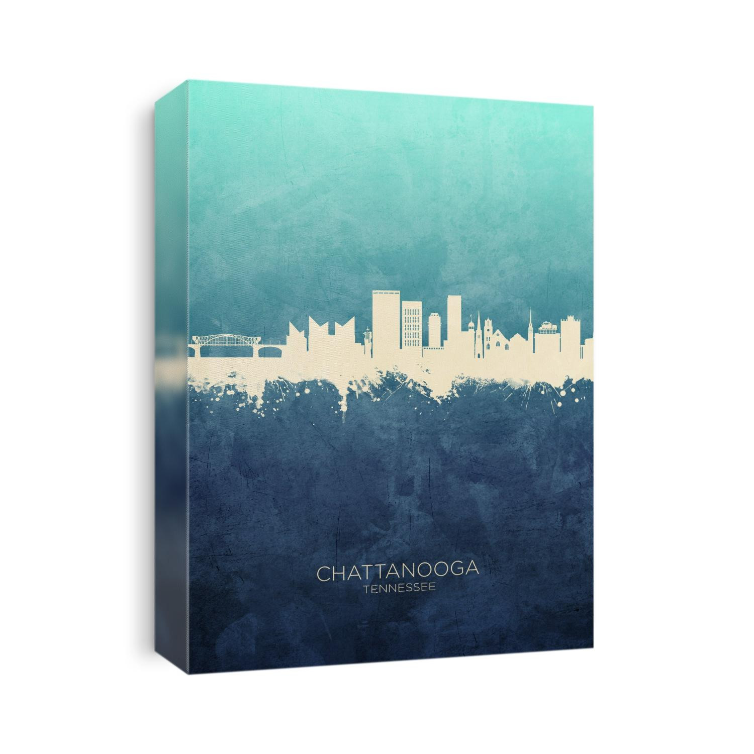 Watercolor art print of the skyline of Chattanooga, Tennessee