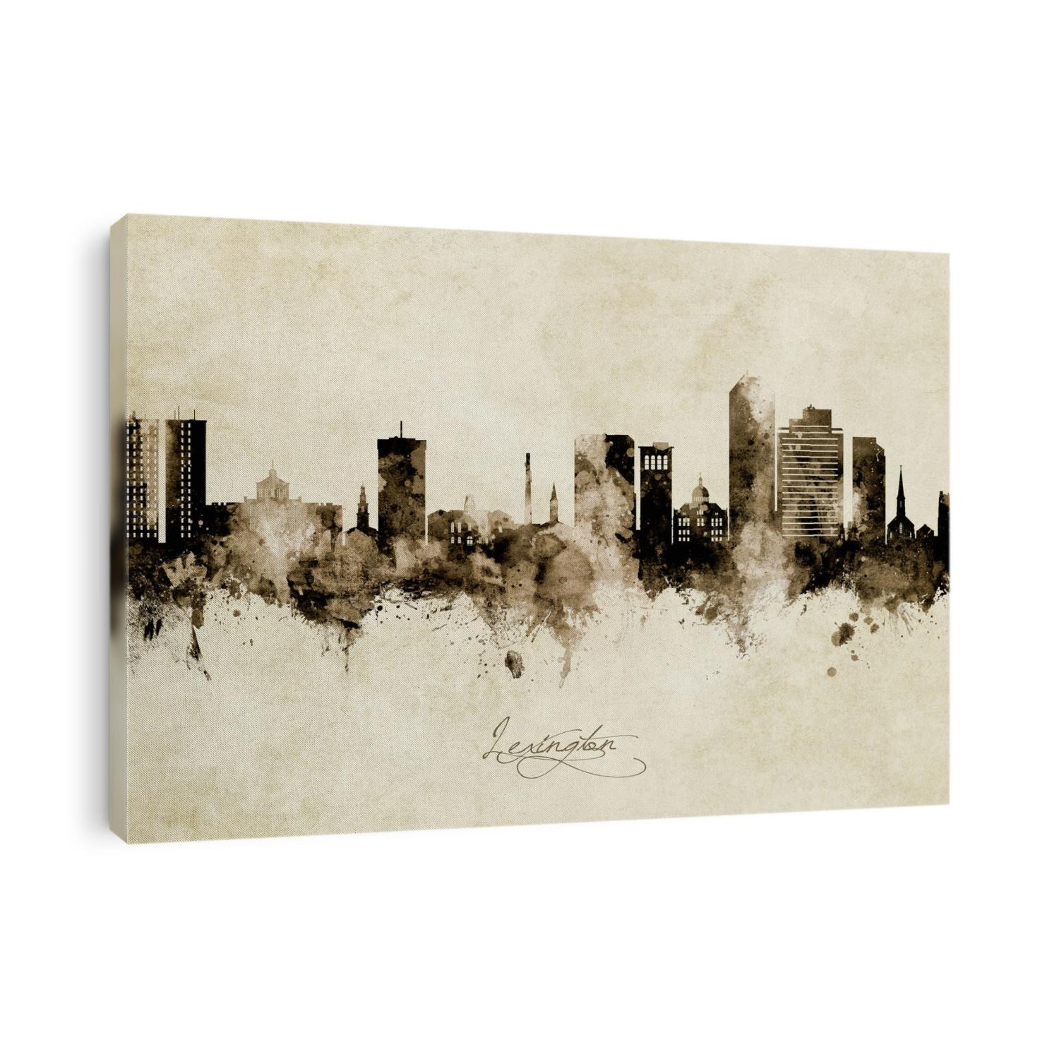 Watercolor art print of the skyline of Lexington, Kentucky