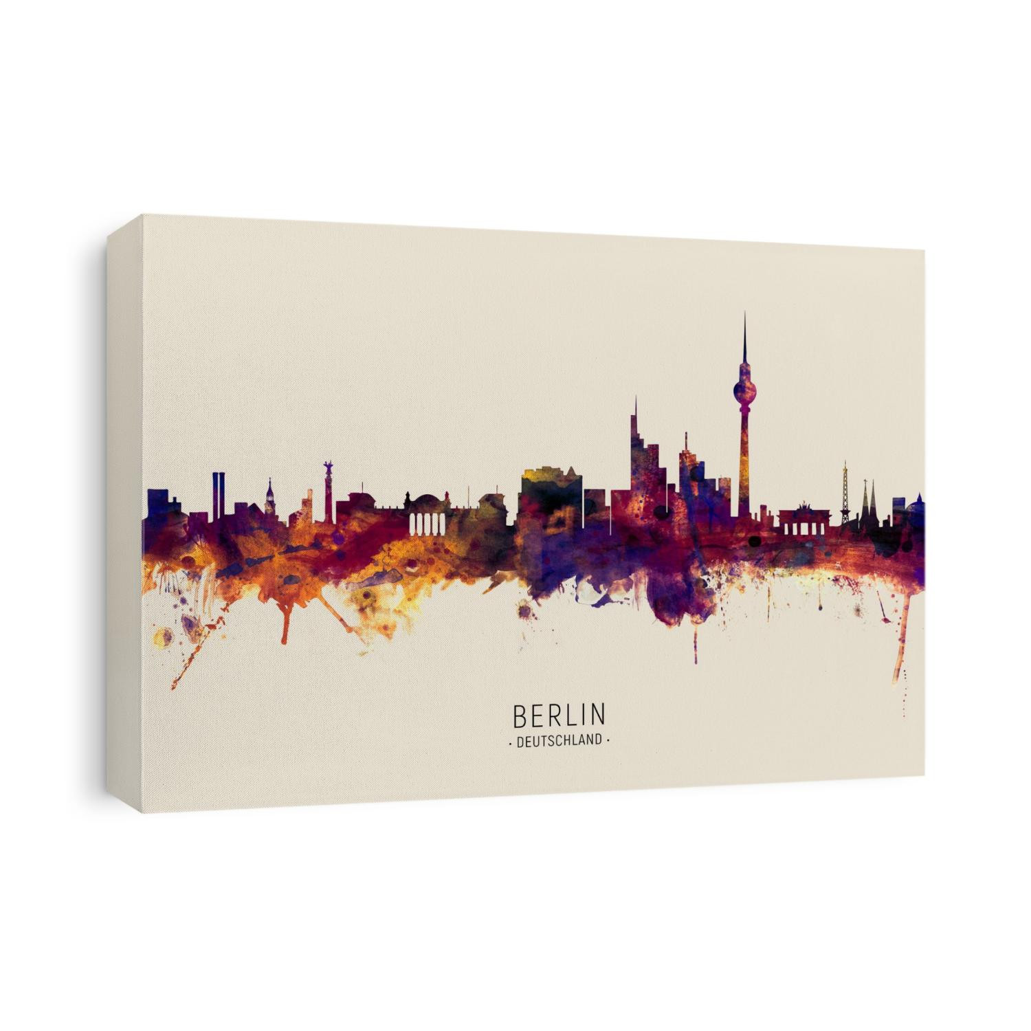 Watercolor art print of the skyline of Berlin, Germany