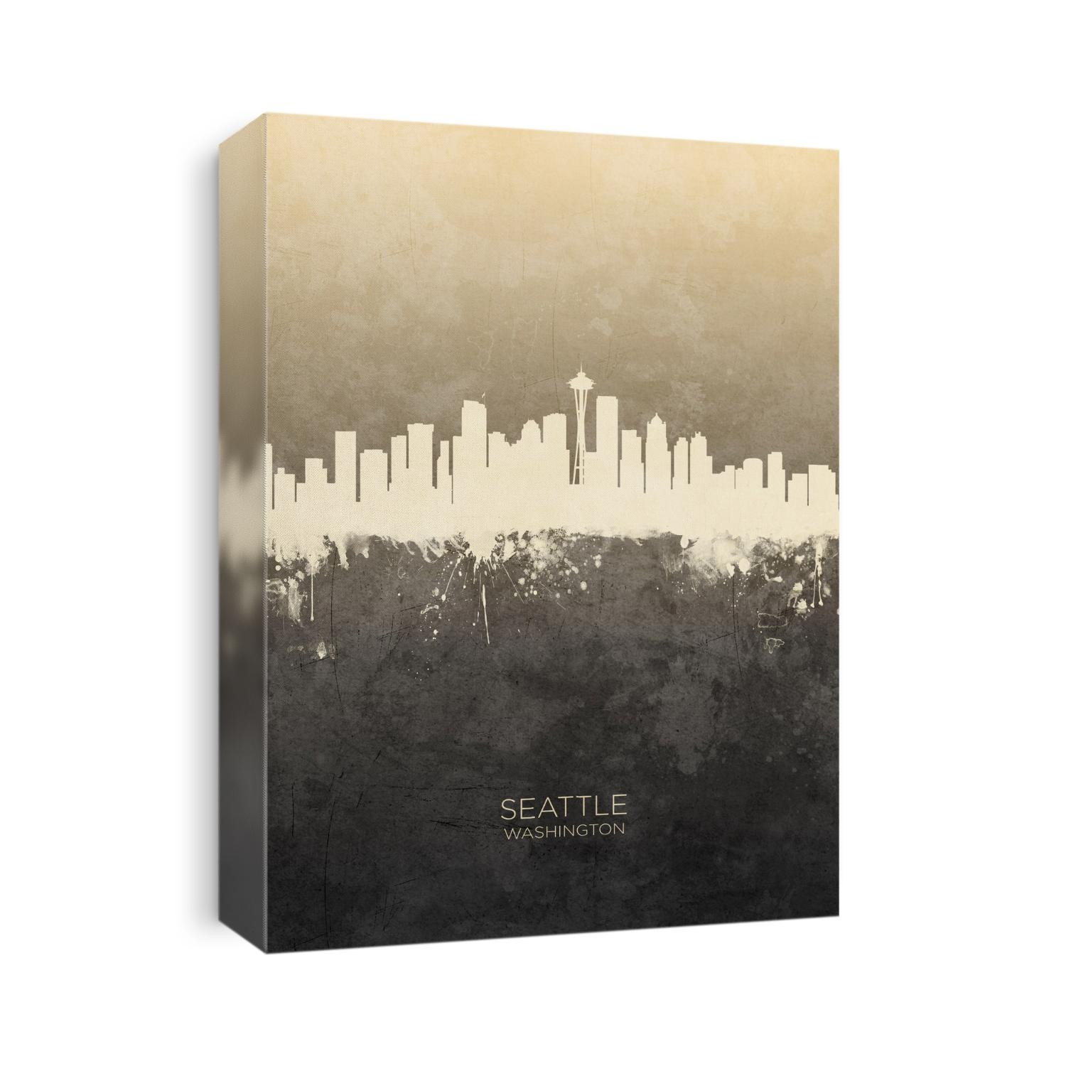 Watercolor art print of the skyline of Seattle, Washington, United States