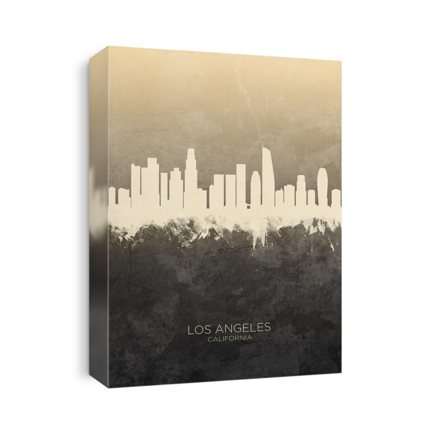 Watercolor art print of the skyline of Los Angeles, California, United States