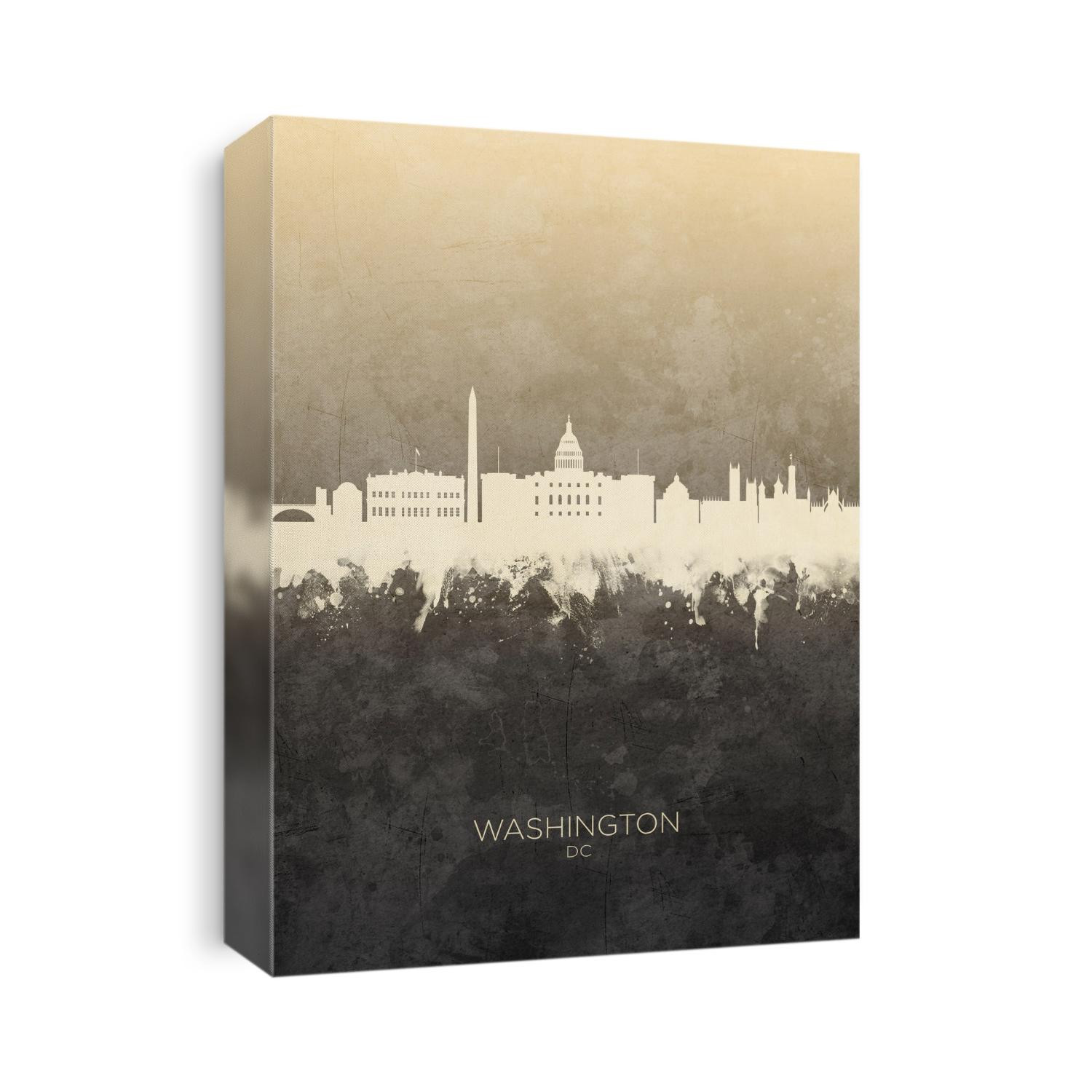 Watercolor art print of the skyline of Washington DC, United States