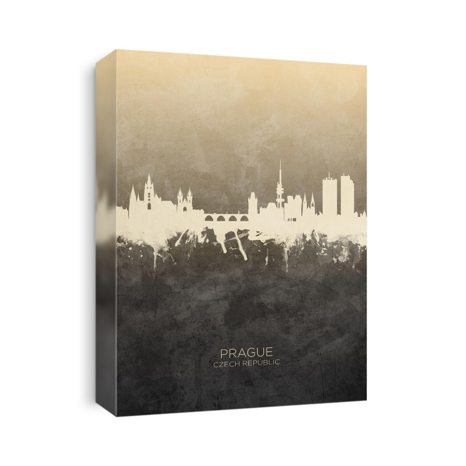 Watercolor art print of the skyline of Prague, Czech Republic (Praha)