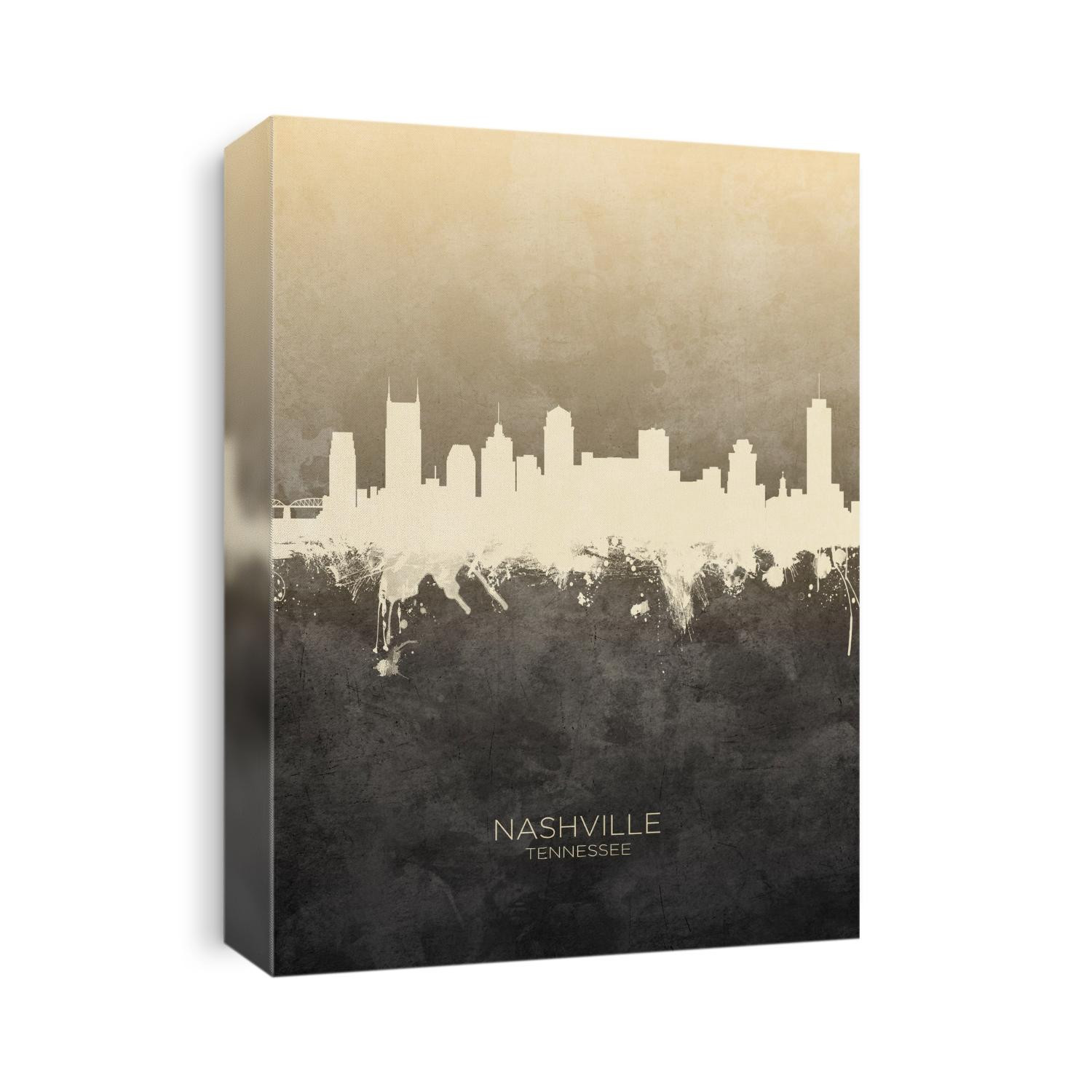 Watercolor art print of the skyline of Nashville, Tennessee, United States