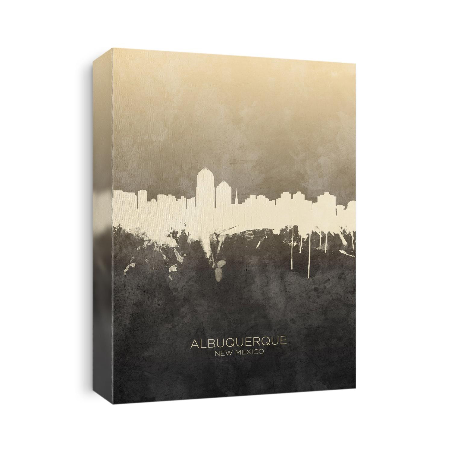 Watercolor art print of the skyline of Albuquerque, New Mexico, United States