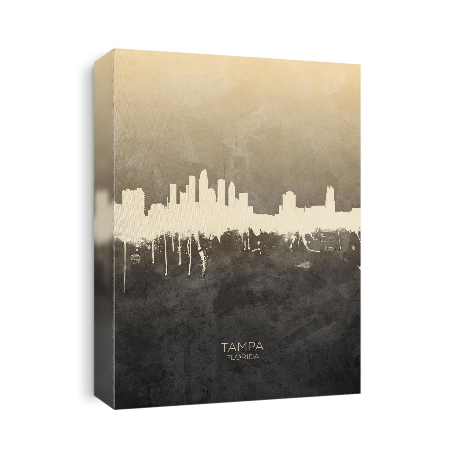 Watercolor art print of the skyline of Tampa, Florida, United States