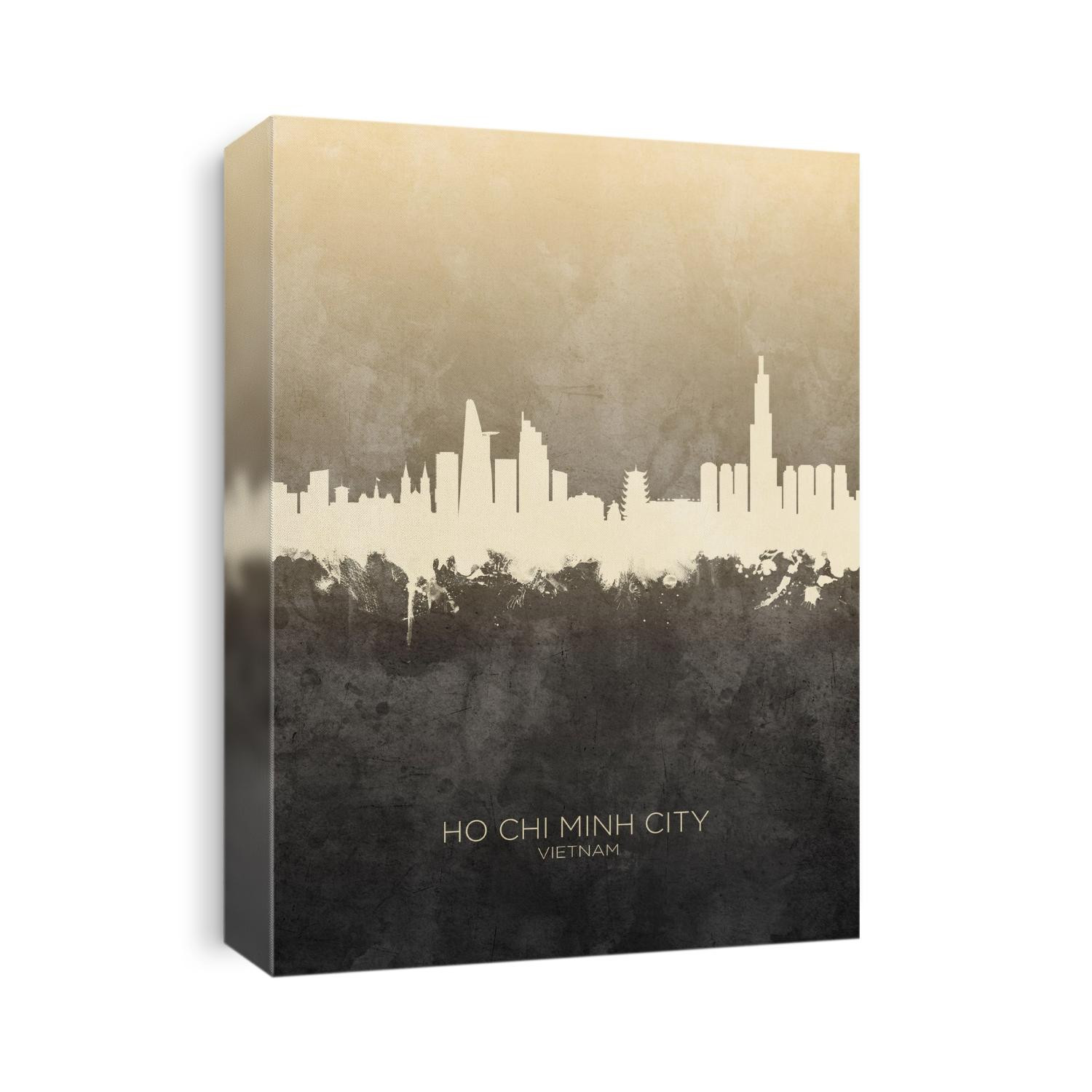 Watercolor art print of the skyline of Ho Chi Minh City, Vietnam