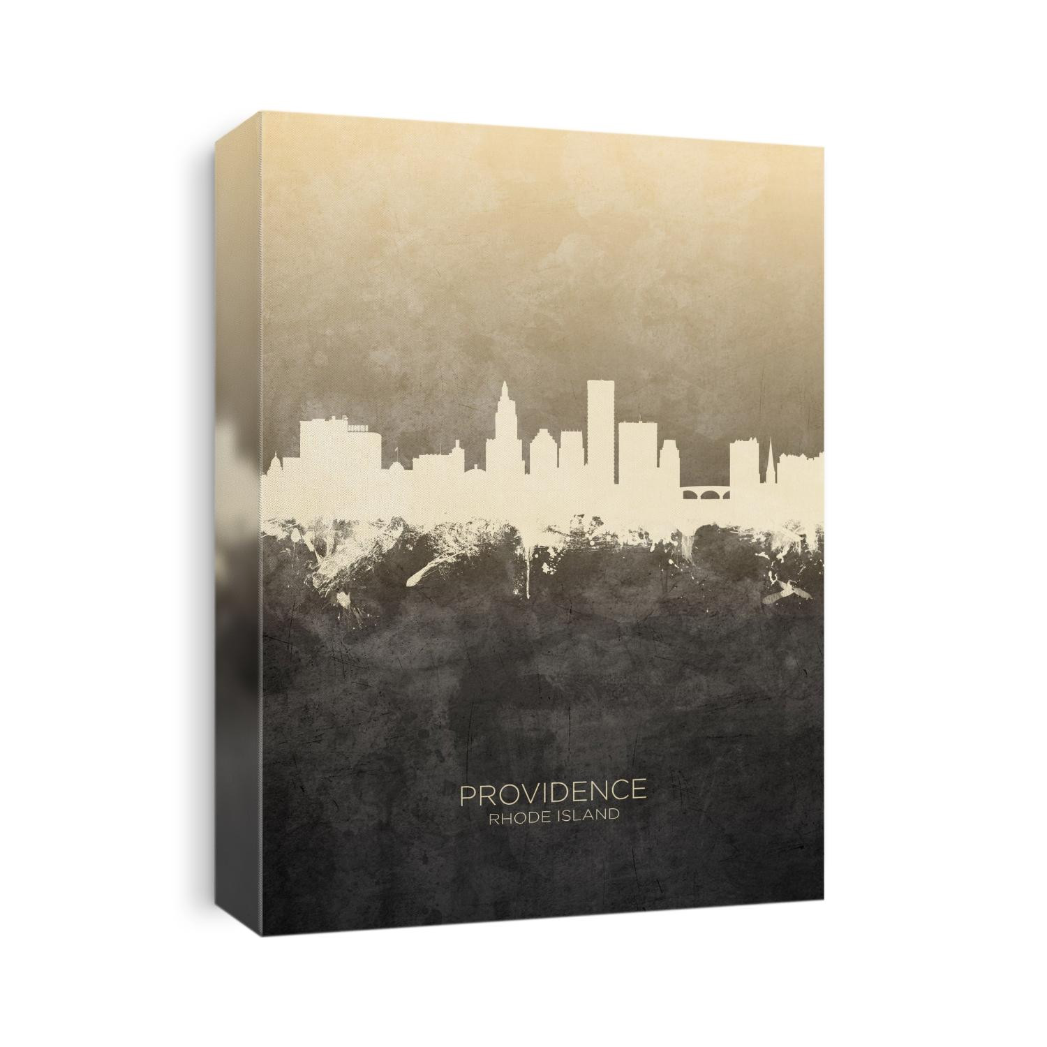 Watercolor art print of the skyline of Providence, Rhode Island, United States