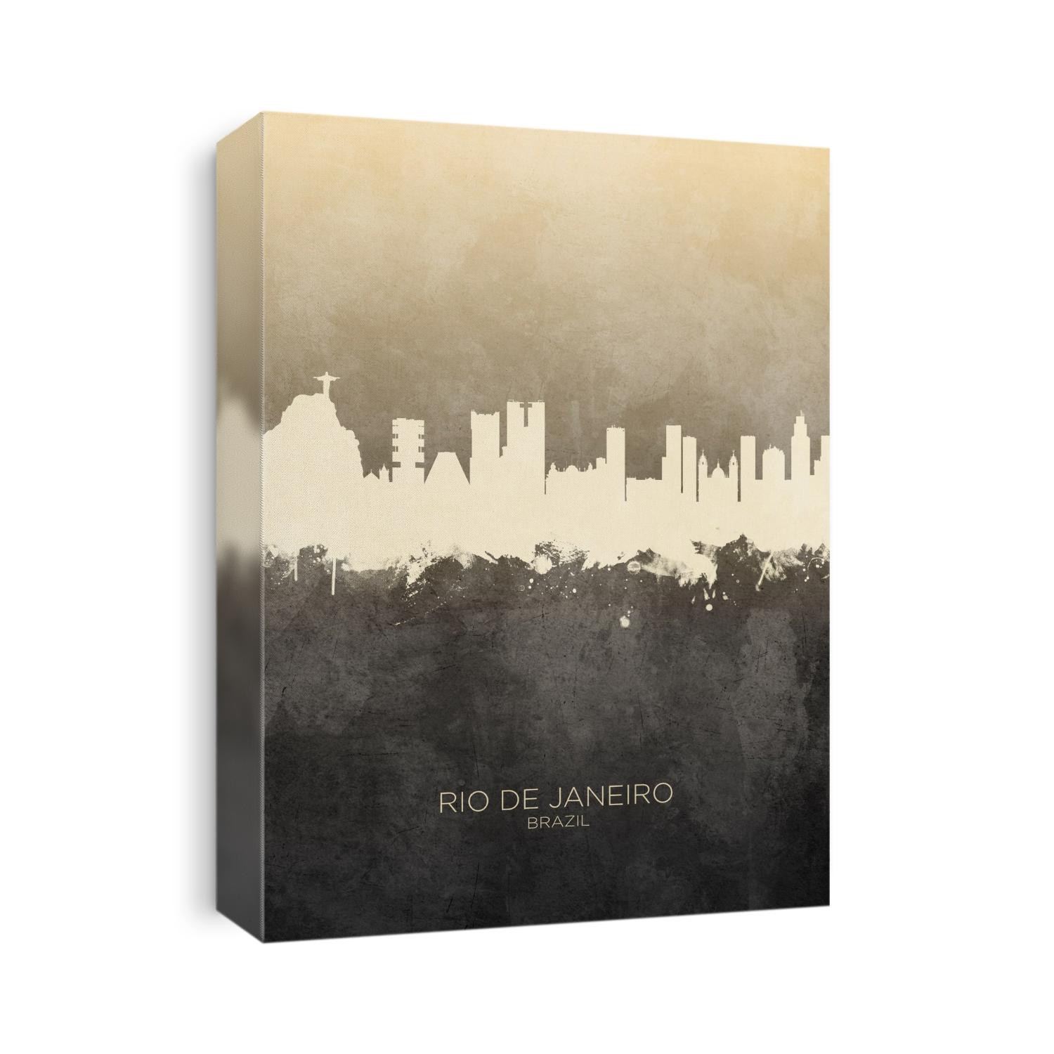 Watercolor art print of the skyline of Rio de Janeiro, Brazil
