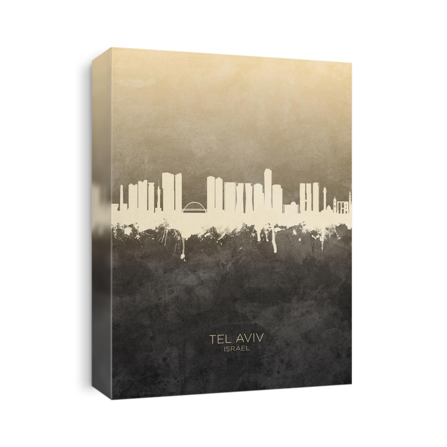 Watercolor art print of the skyline of Tel Aviv, Israel