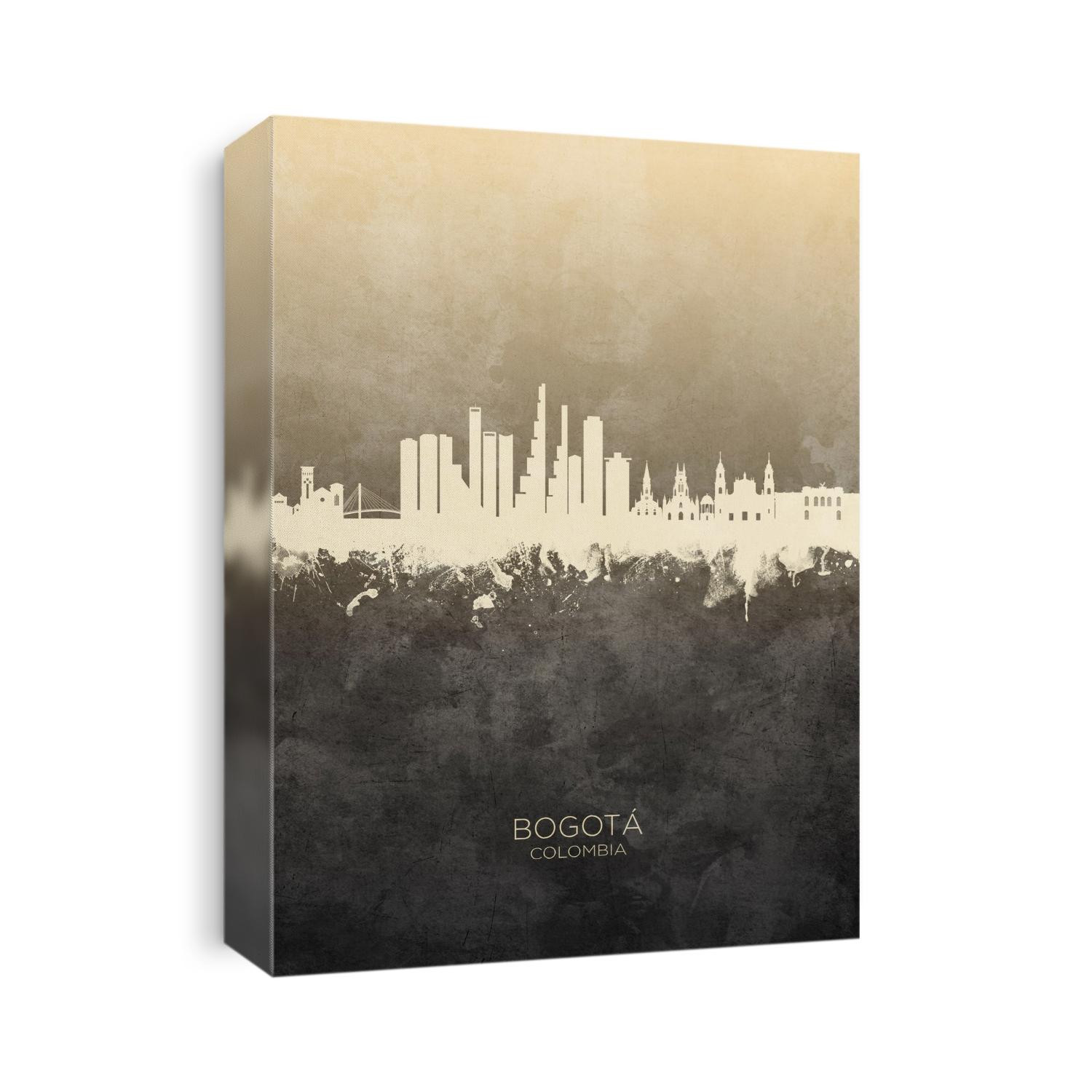 Watercolor art print of the skyline of Bogotá, Colombia