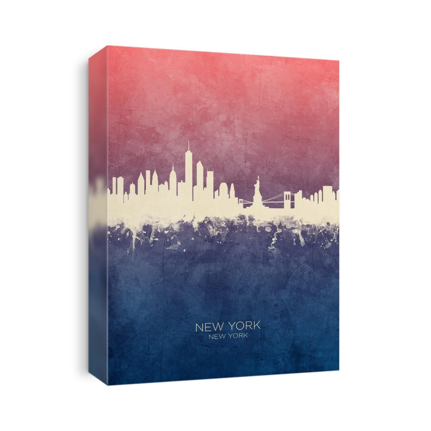Watercolor art print of the skyline of the City of New York, New York, United States