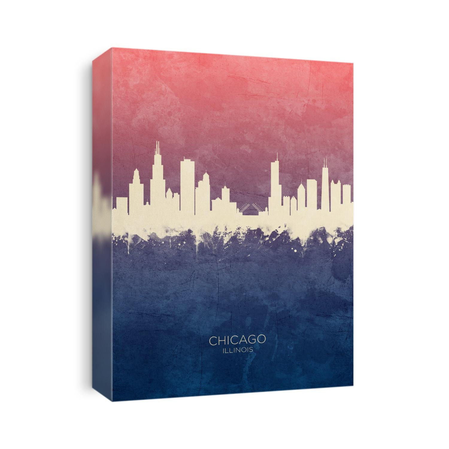 Watercolor art print of the skyline of Chicago, Illinois, United States