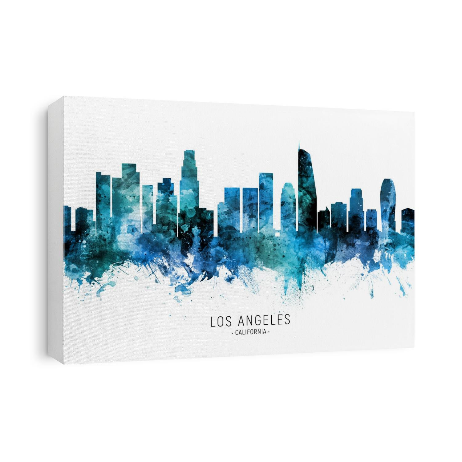 Watercolor art print of the skyline of Los Angeles, California, United States