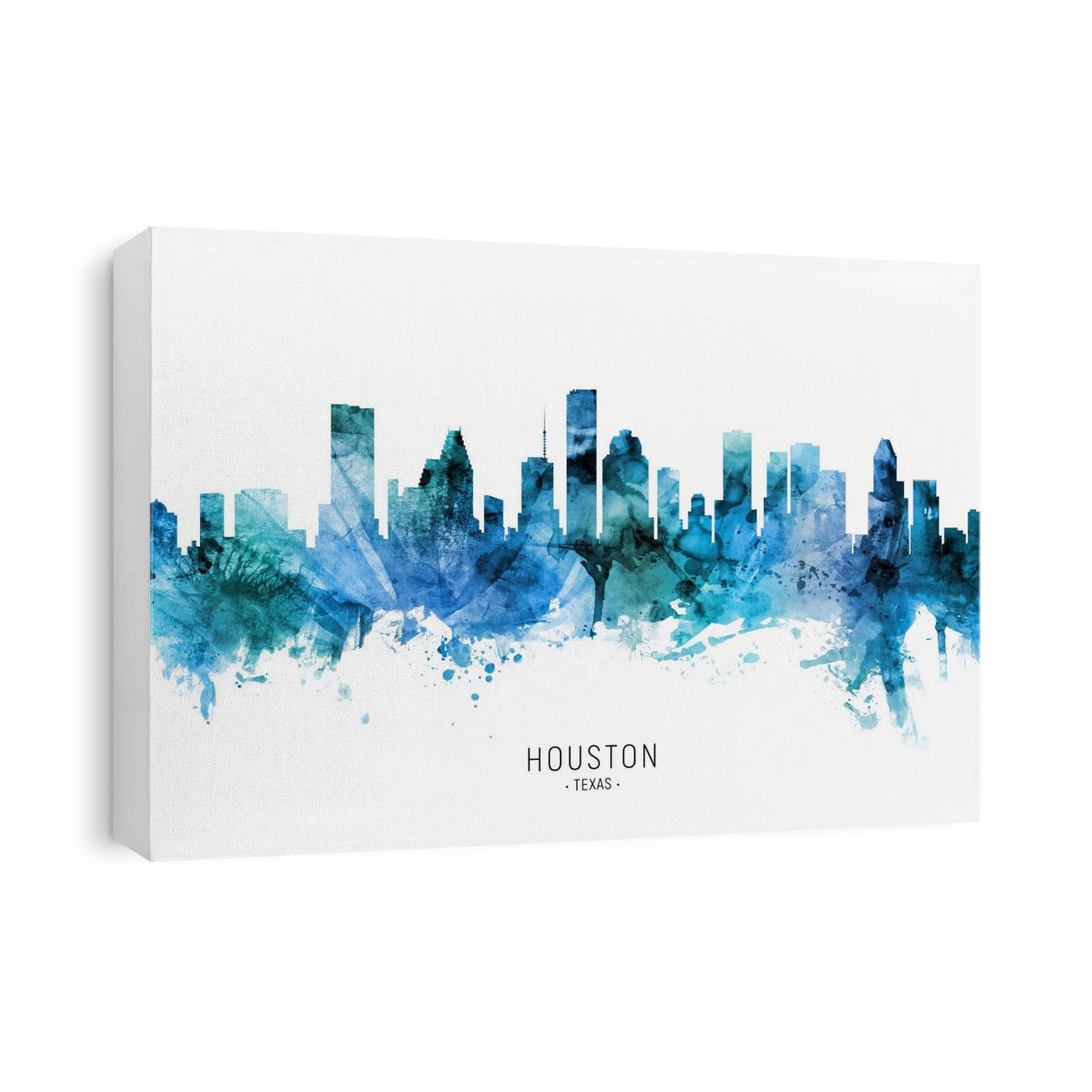 Watercolor art print of the skyline of Houston, Texas, United States