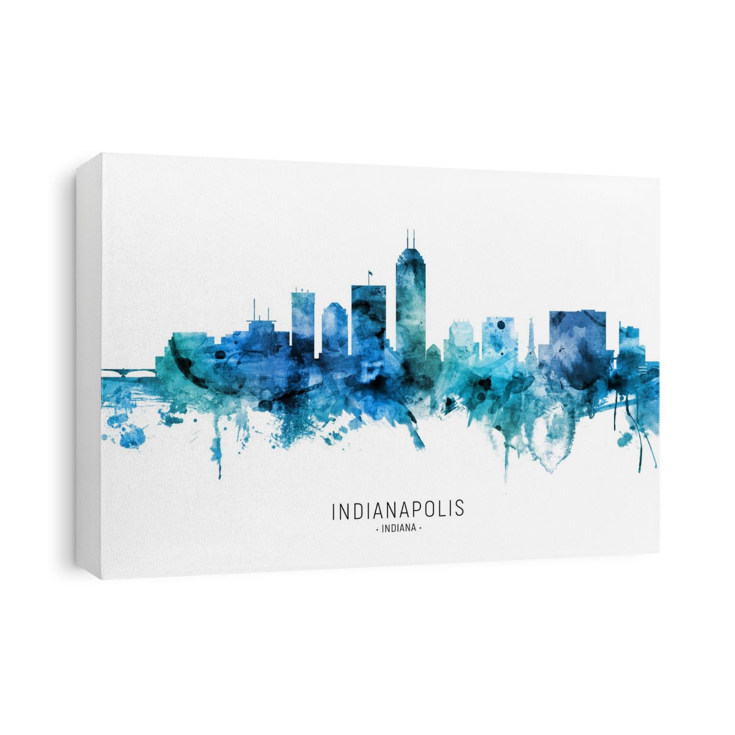 Watercolor art print of the skyline of Indianapolis, Indiana, United States