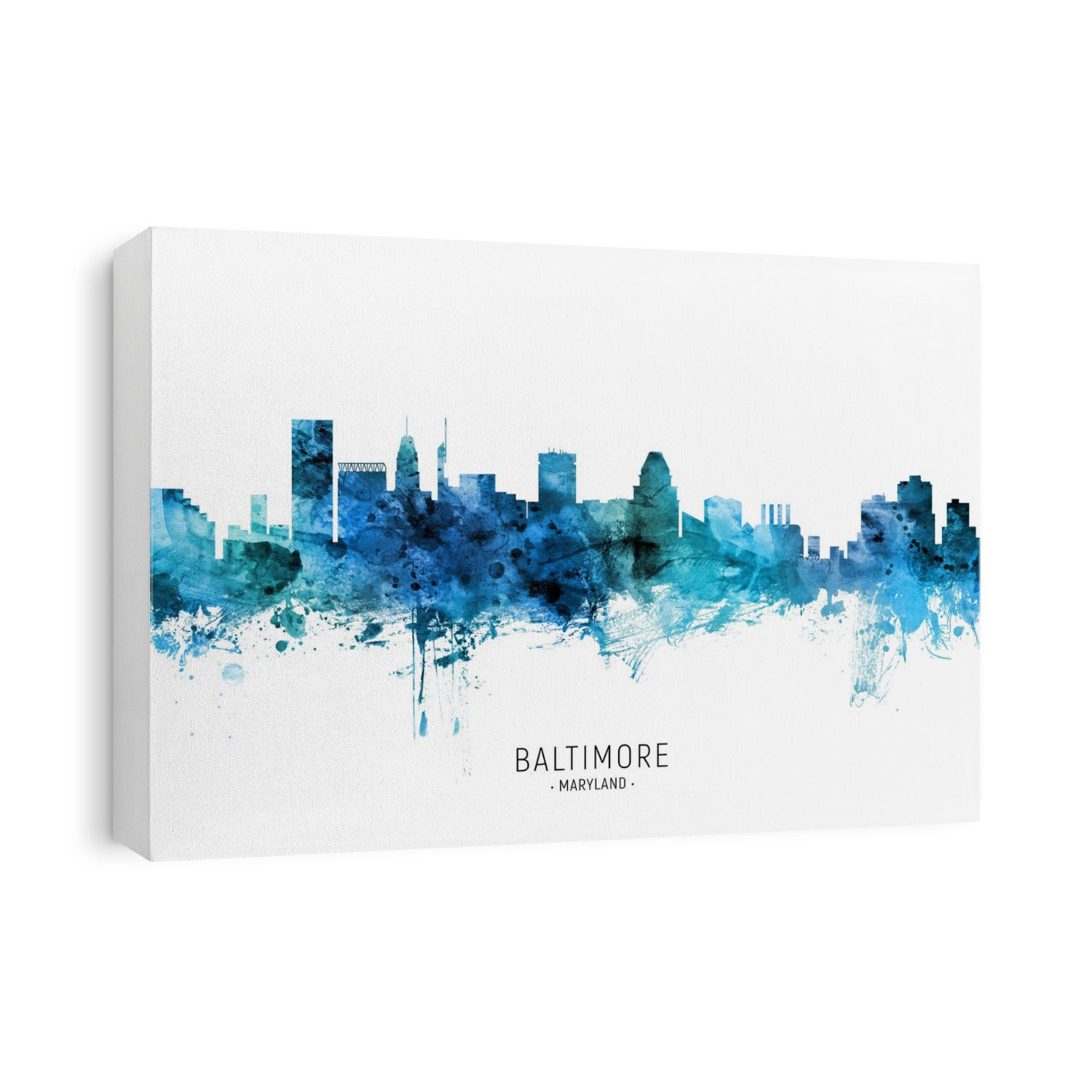 Watercolor art print of the skyline of Baltimore, Maryland, United States