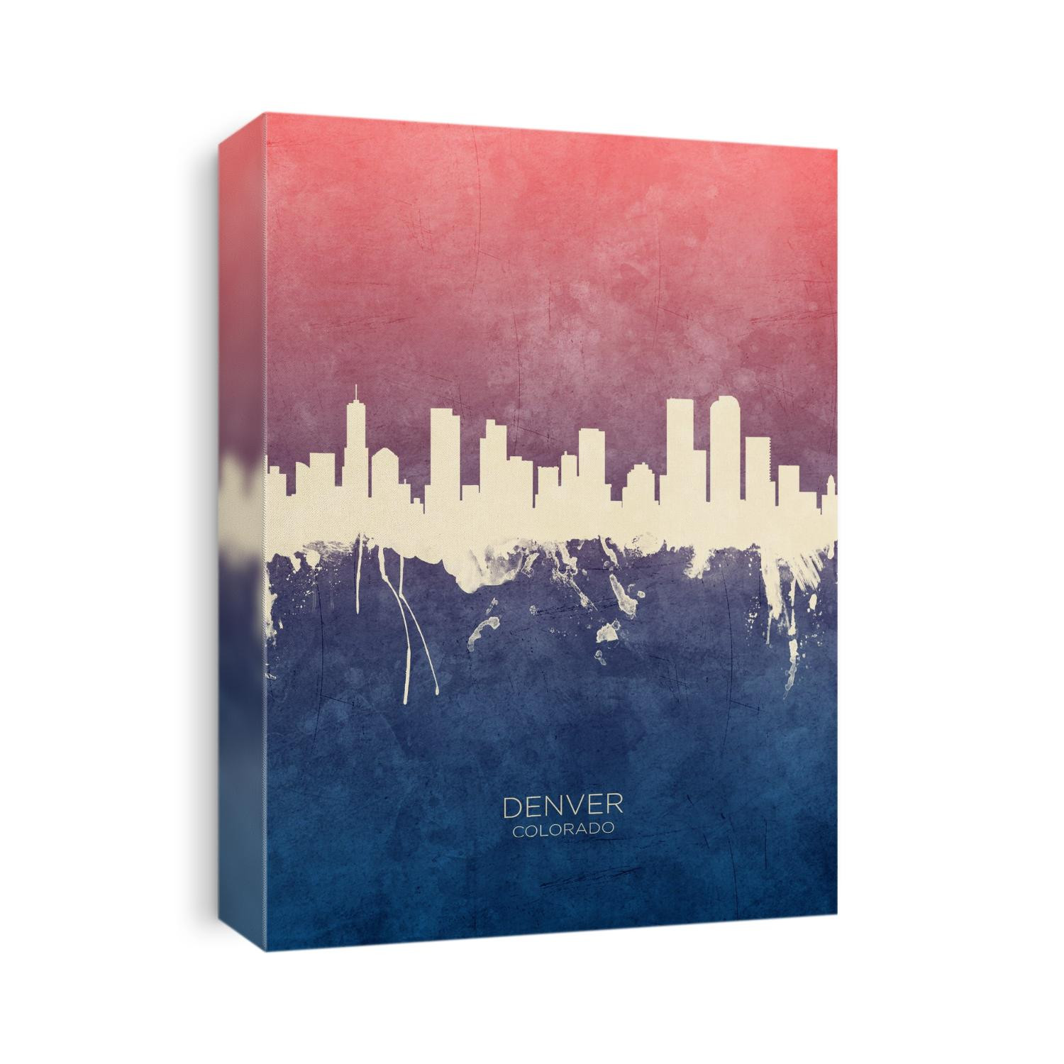 Watercolor art print of the skyline of Denver, Colorado, United States
