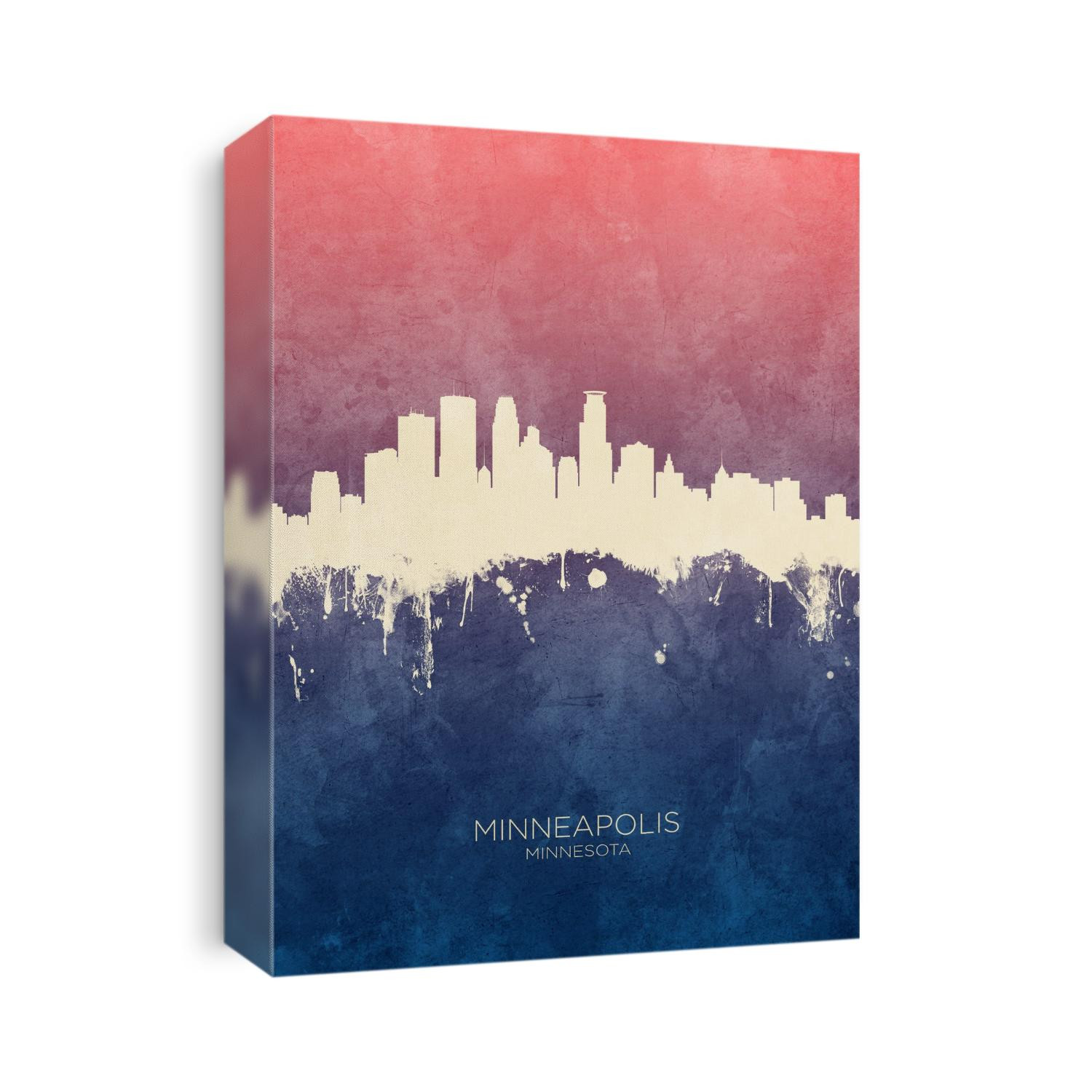 Watercolor art print of the skyline of Minneapolis, Minnesota, United States
