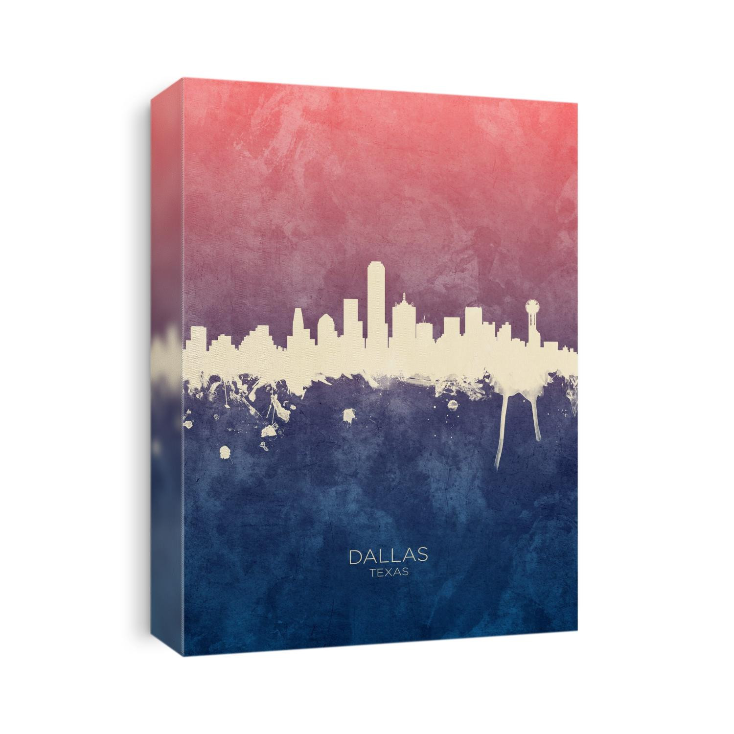Watercolor art print of the skyline of Dallas, Texas, United States