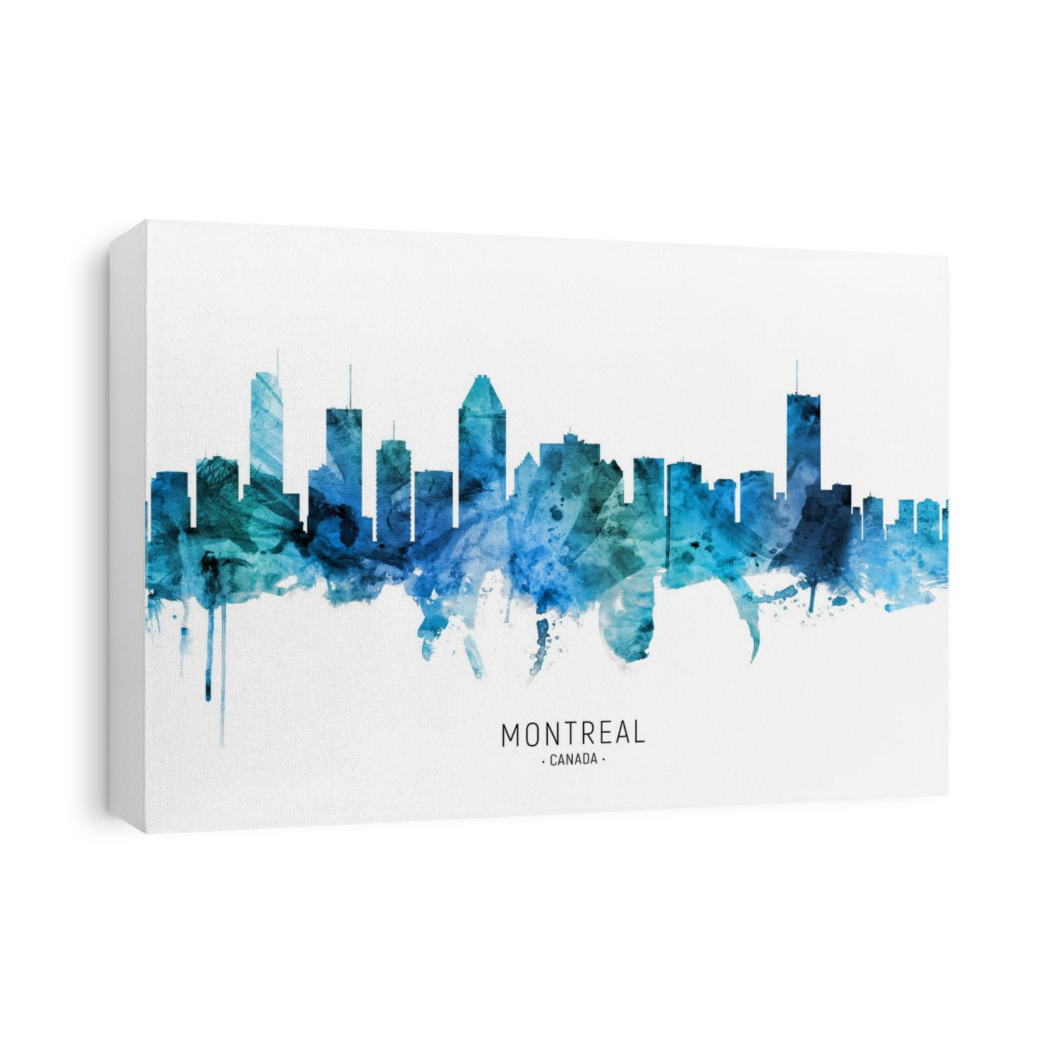 Watercolor art print of the skyline of Montreal, Canada