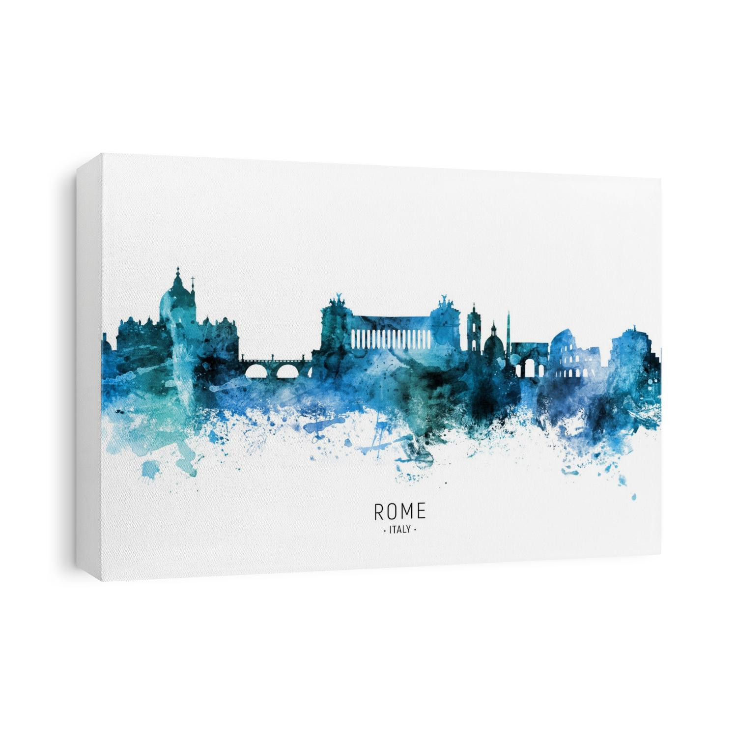 Watercolor art print of the skyline of Rome, Italy