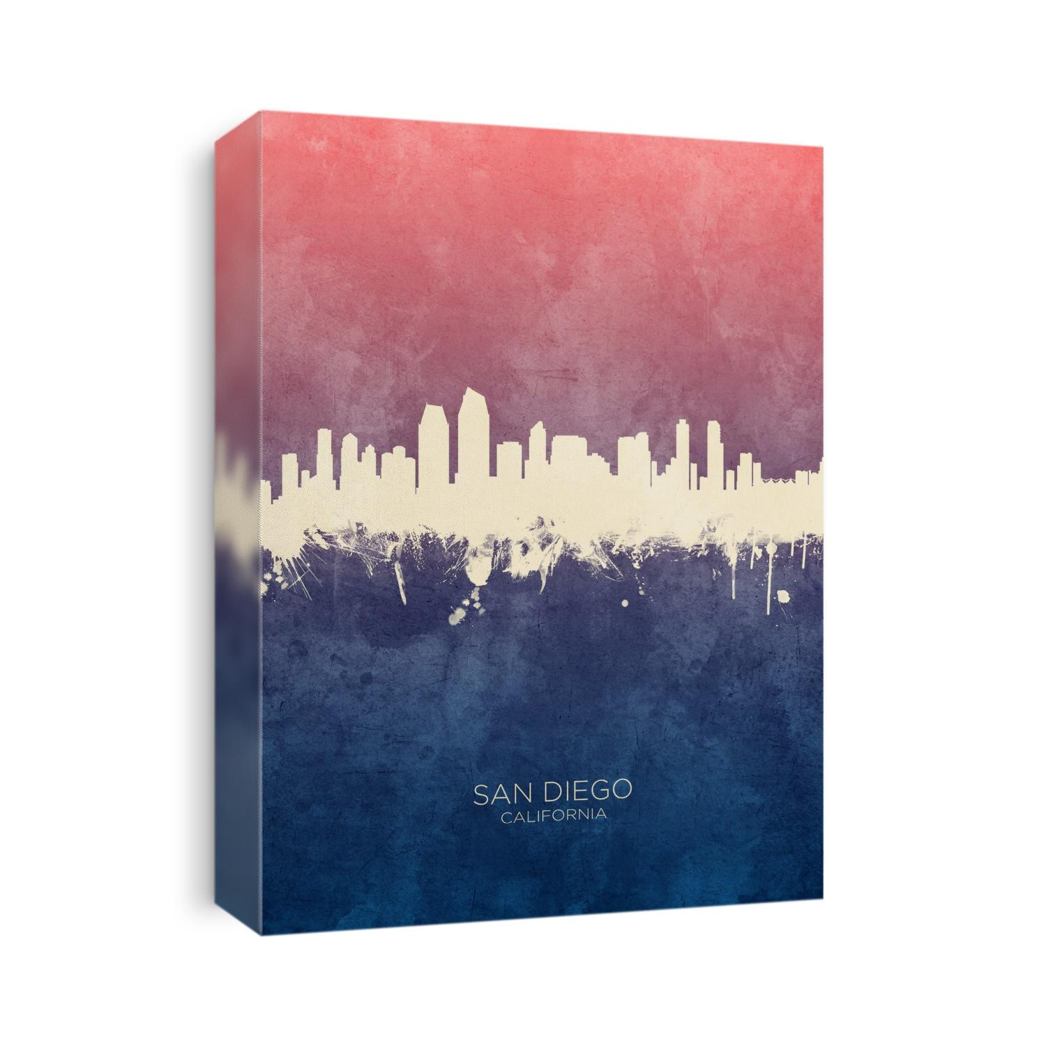 Watercolor art print of the skyline of San Diego, California, United States