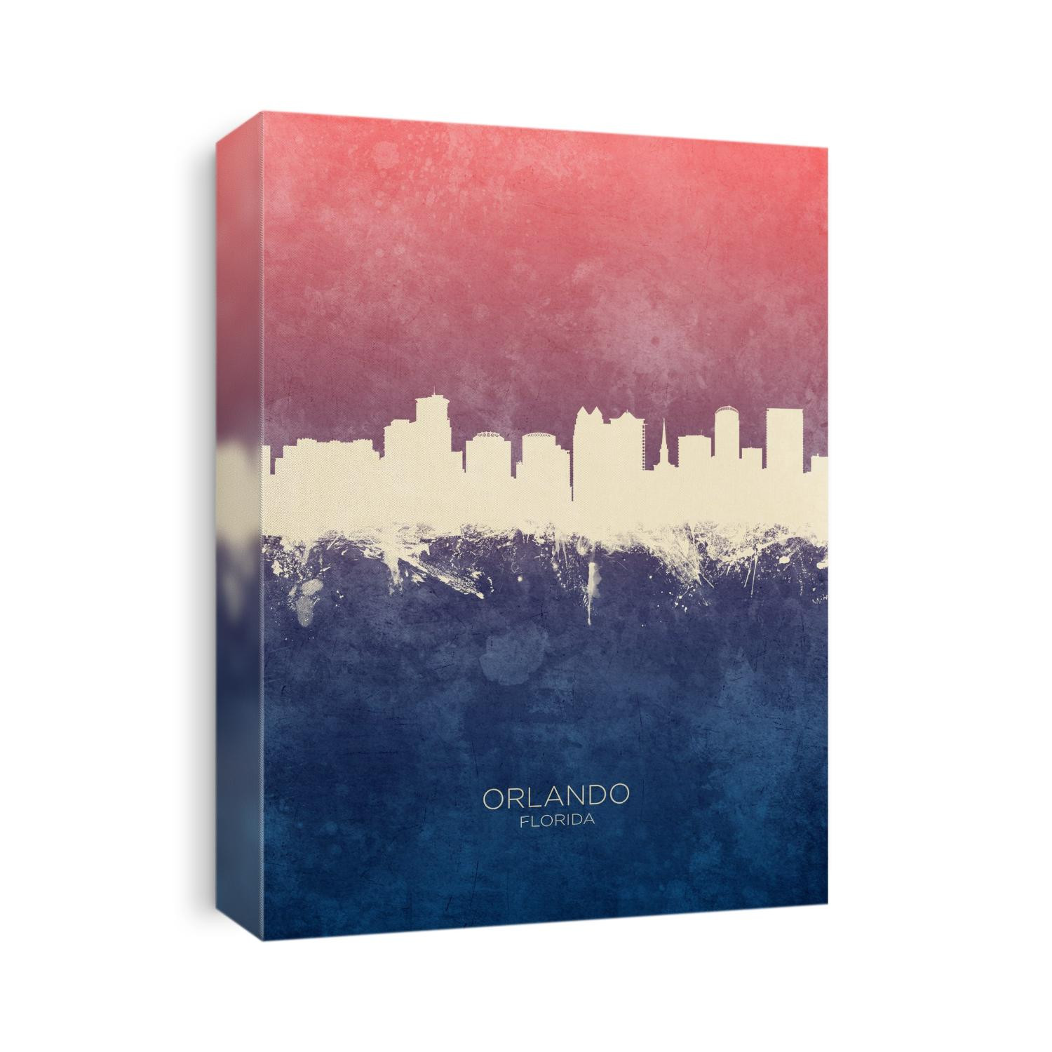 Watercolor art print of the skyline of Orlando, Florida, United States