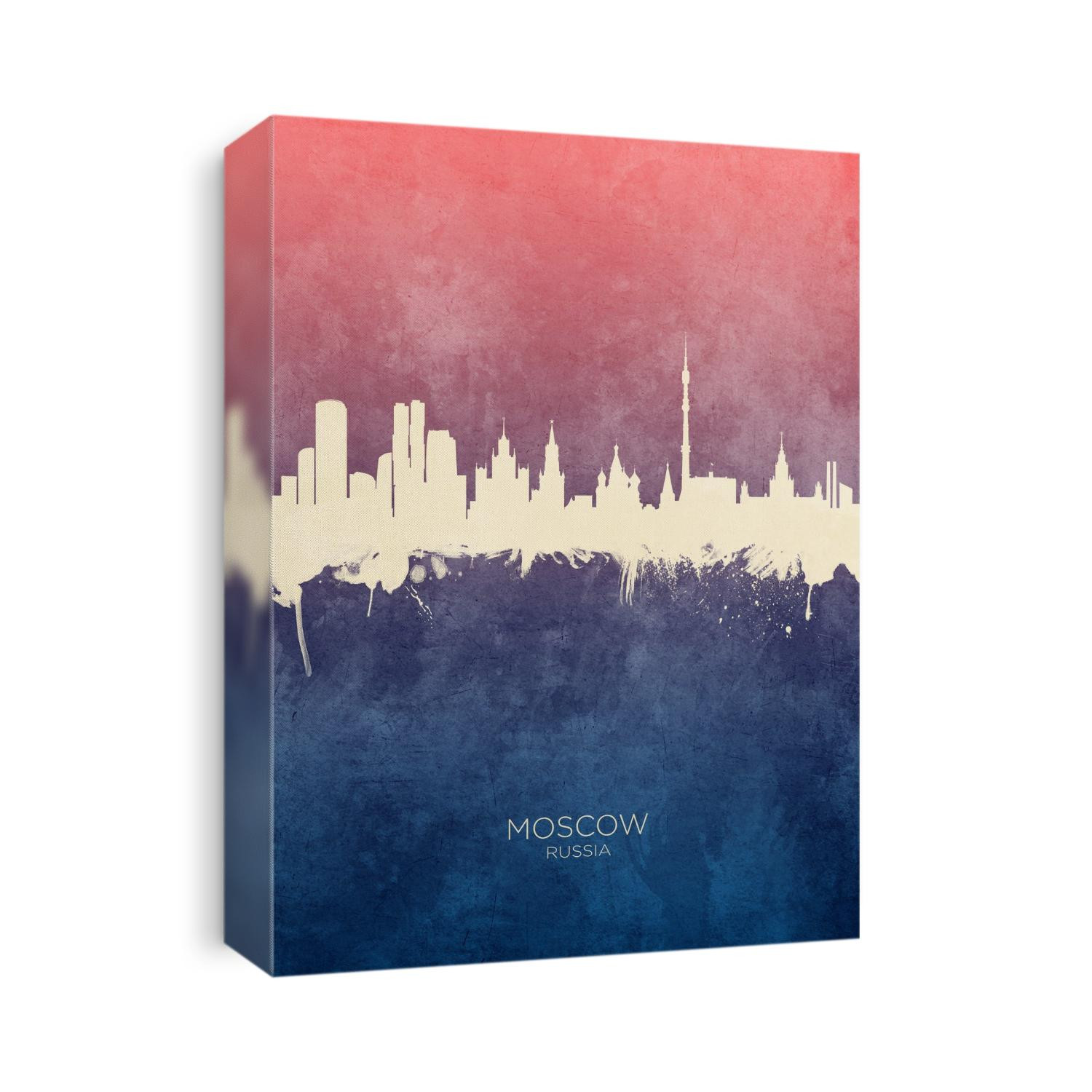 Watercolor art print of the skyline of Moscow, Russia