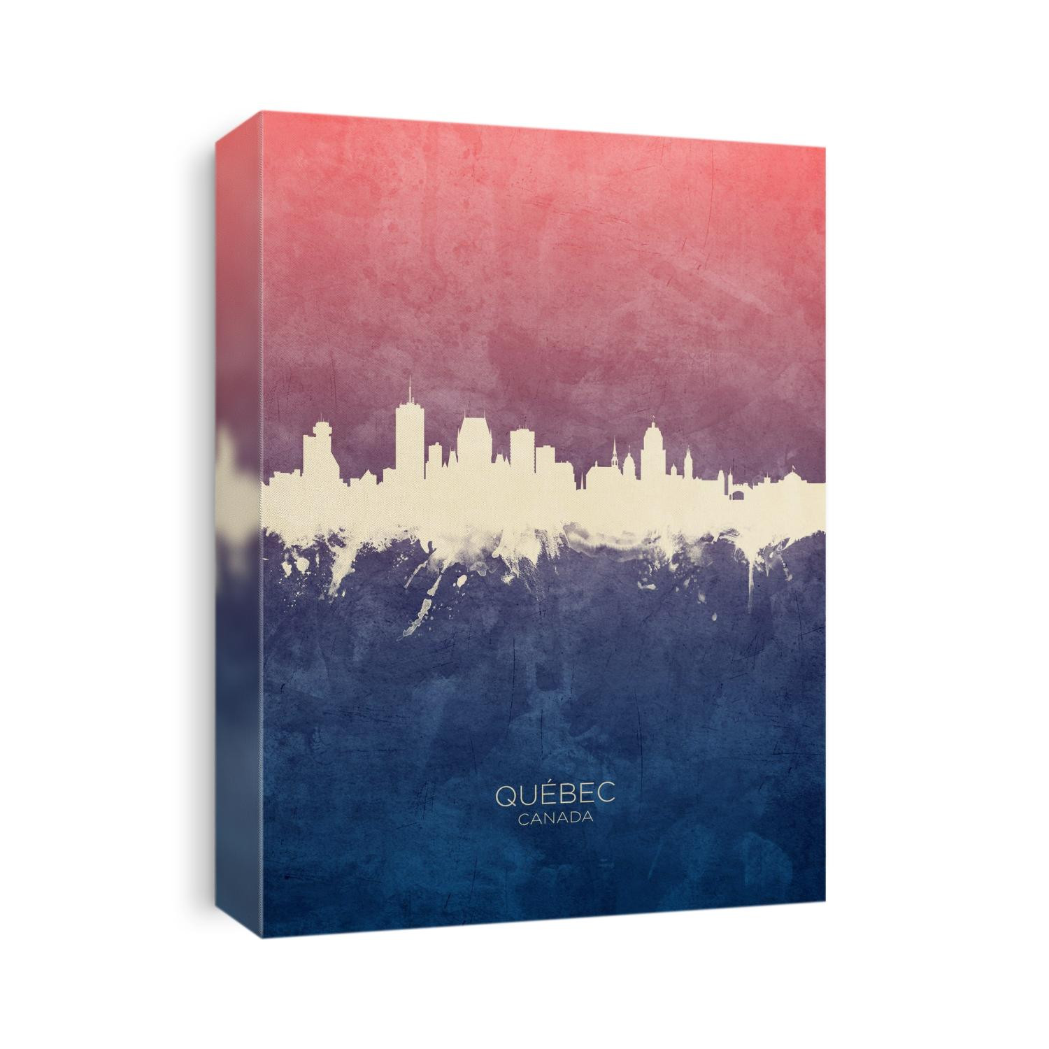 Watercolor art print of the skyline of Québec, Canada