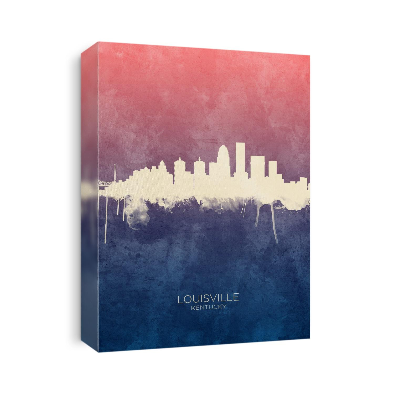 Watercolor art print of the skyline of Louisville, Kentucky, United States