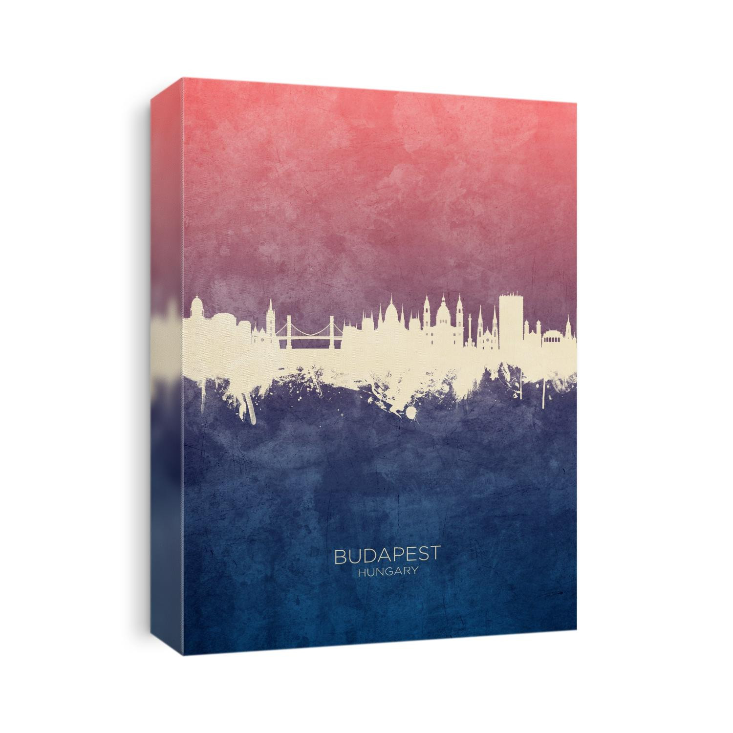 Watercolor art print of the skyline of Budapest, Hungary