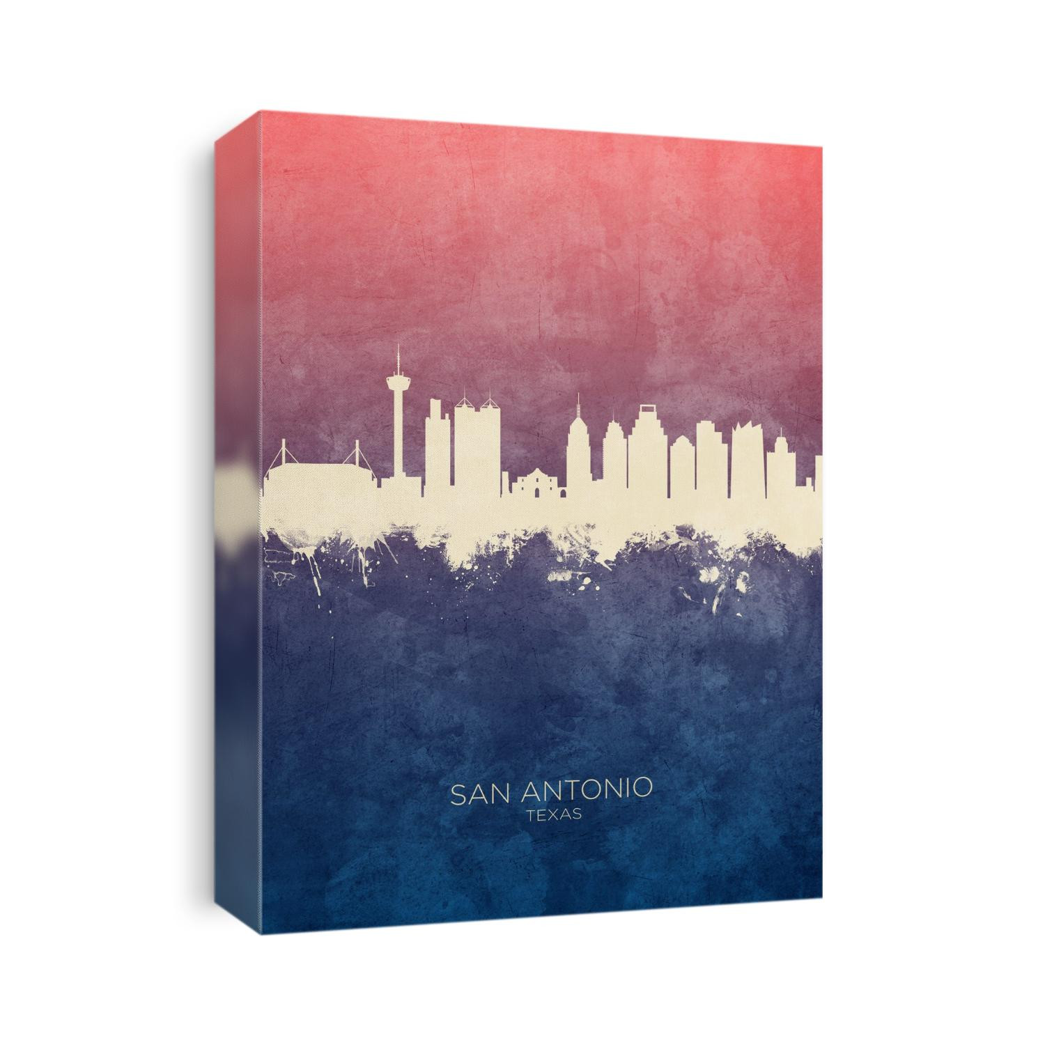 Watercolor art print of the skyline of San Antonio, Texas, United States