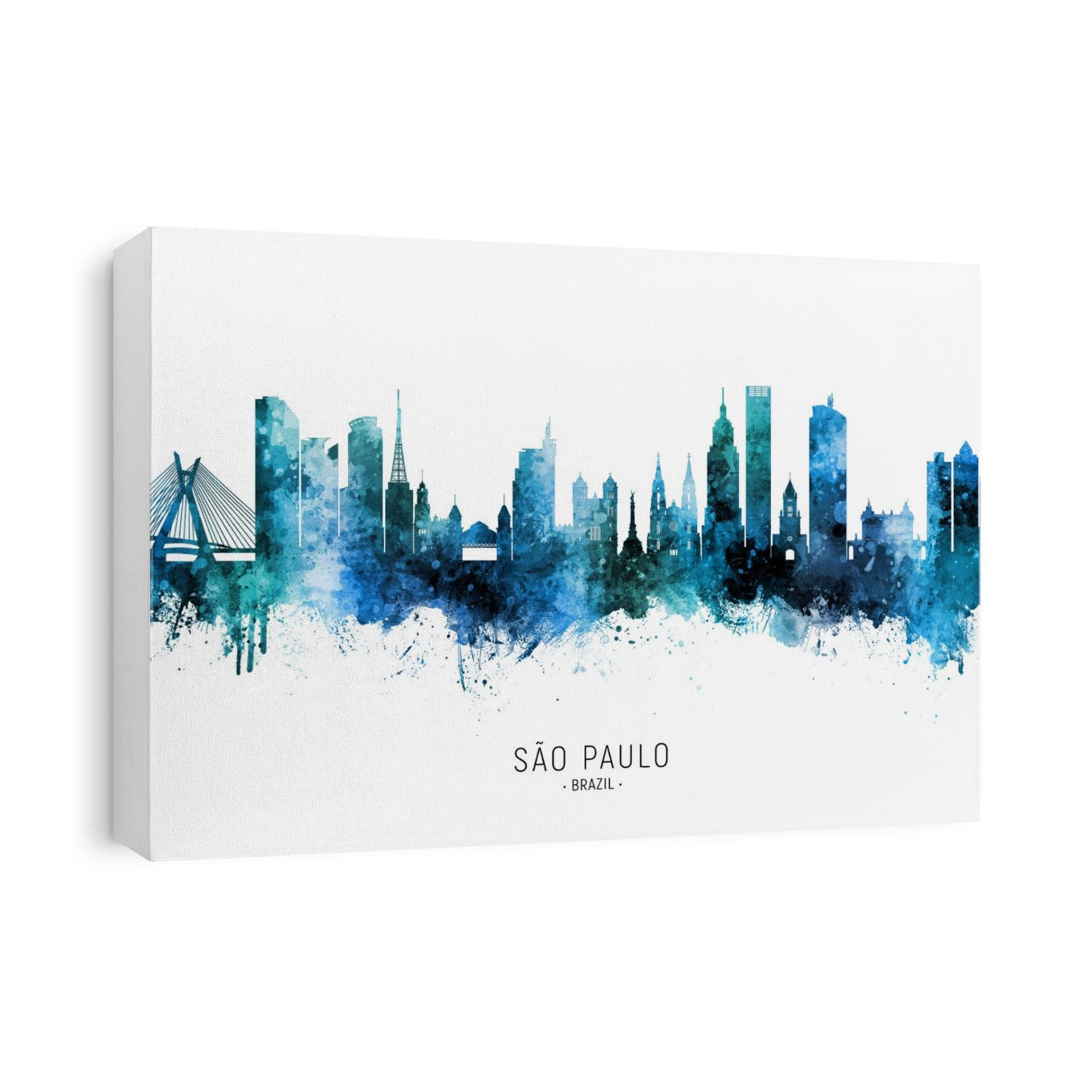 Watercolor art print of the skyline of São Paulo, Brazil