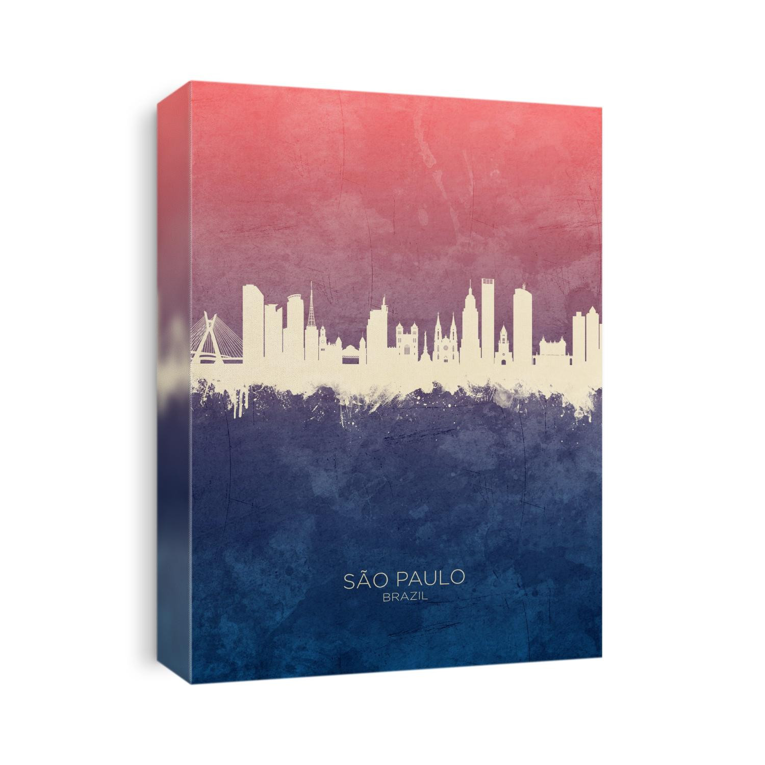 Watercolor art print of the skyline of São Paulo, Brazil