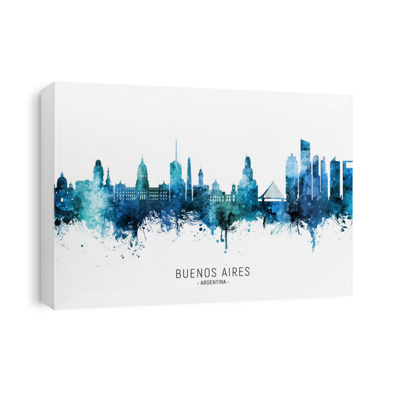 Watercolor art print of the skyline of Buenos Aires, Argentina