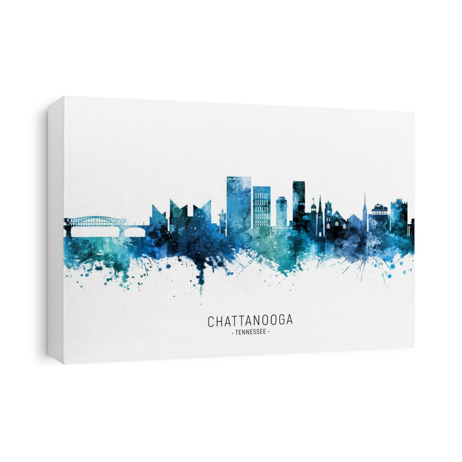 Watercolor art print of the skyline of Chattanooga, Tennessee
