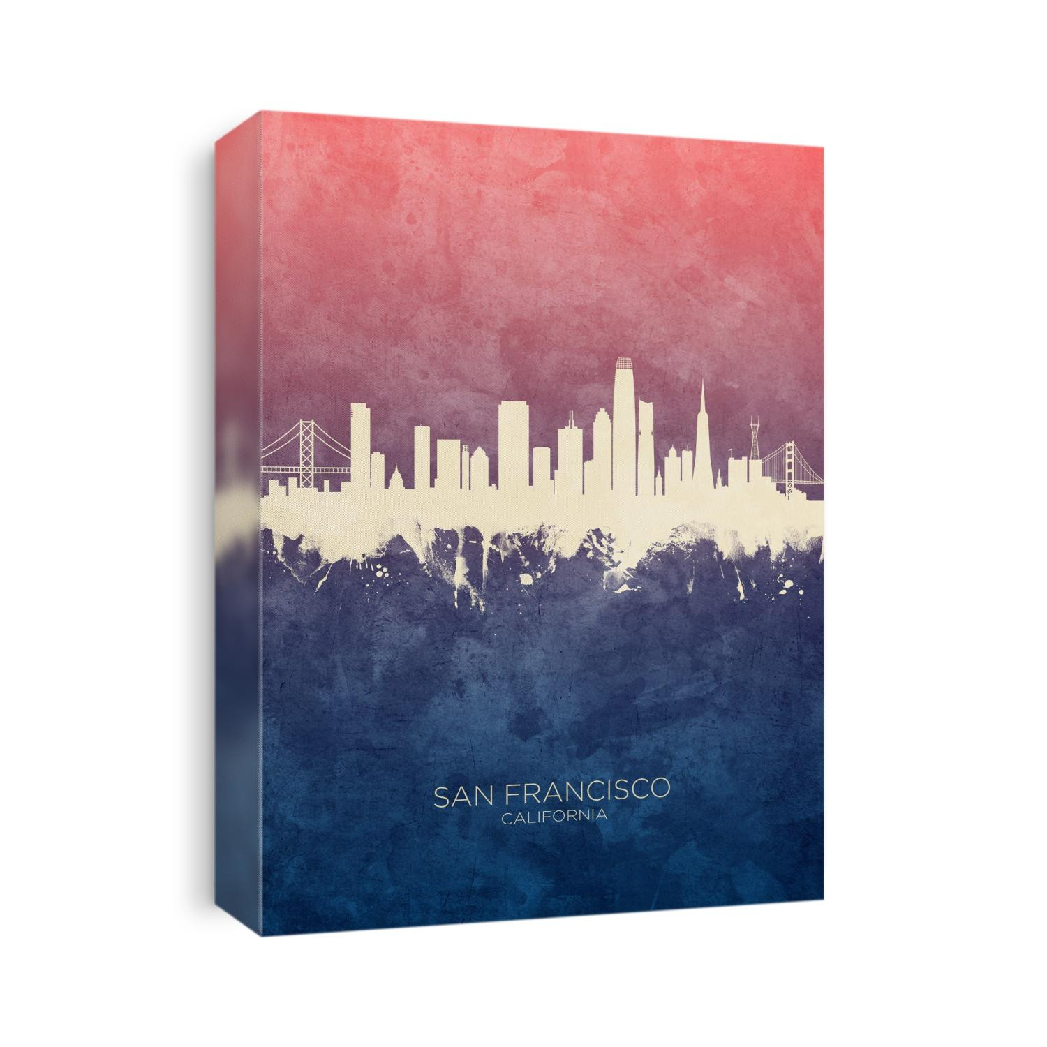 Watercolor art print of the skyline of San Francisco, California, United States