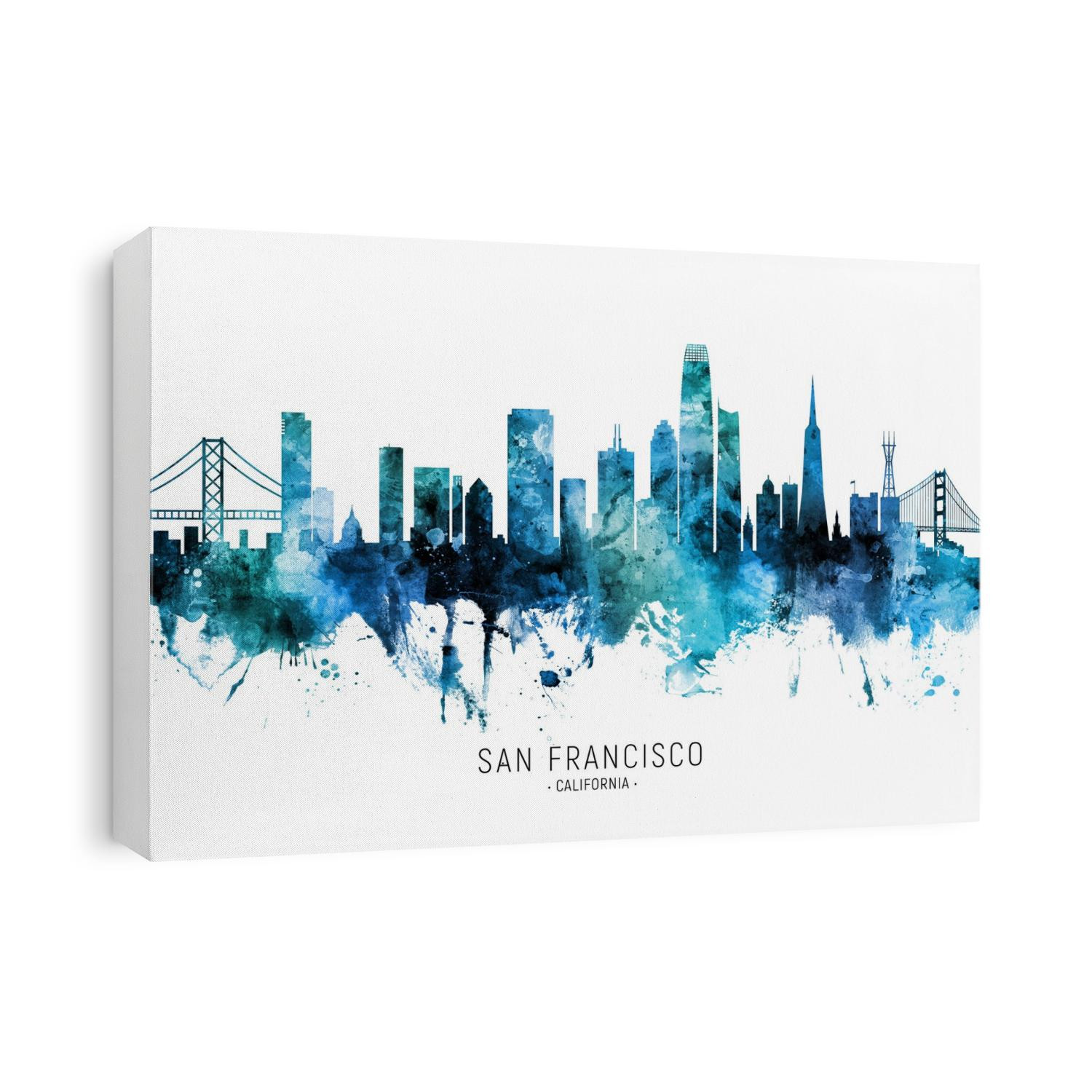 Watercolor art print of the skyline of San Francisco, California, United States